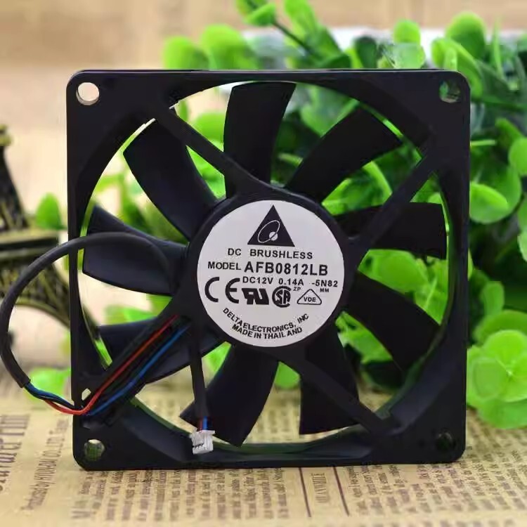 Delta AFB0812LB 8015 DC12V 0.14A 8CM 3-Pin Mute Cooling Fan