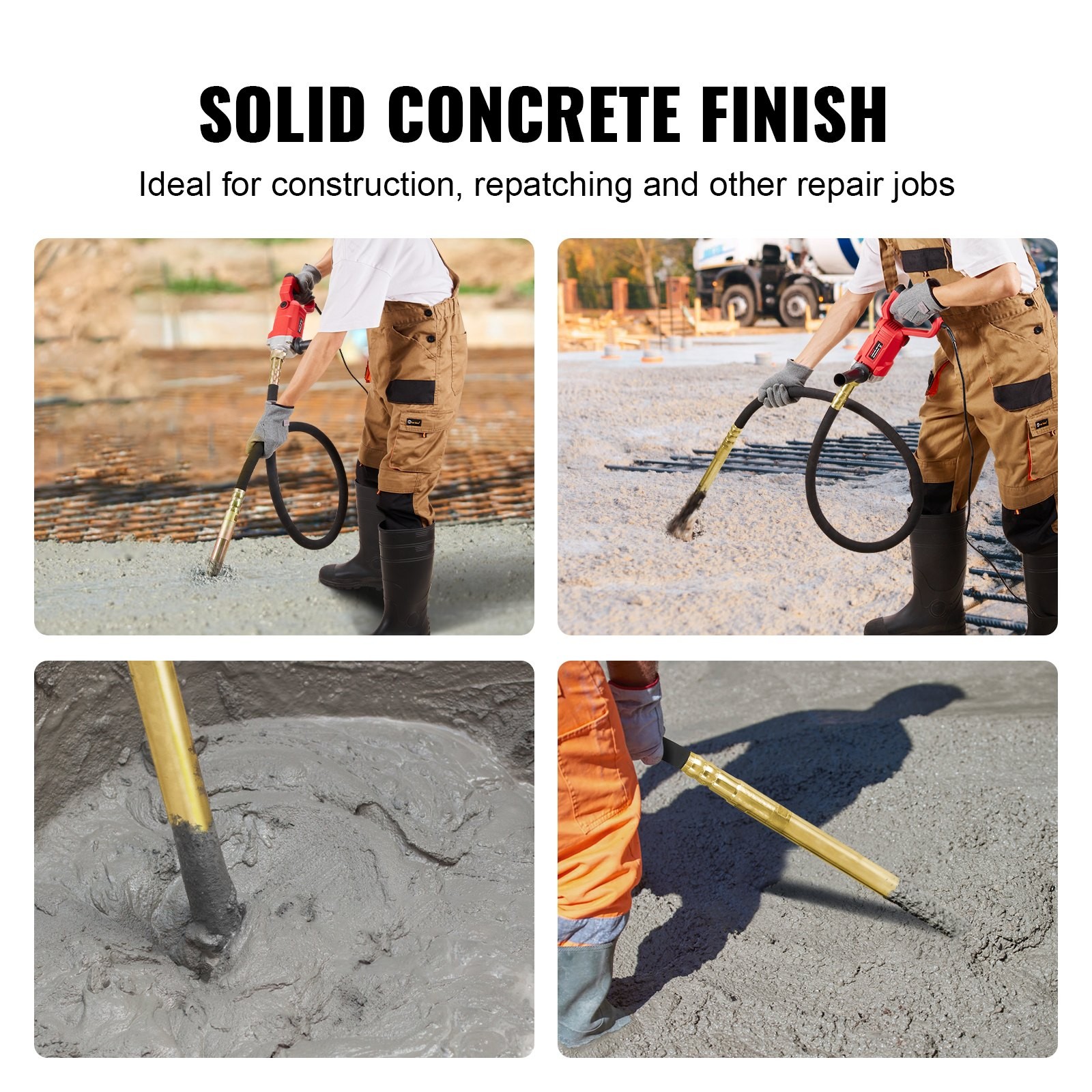 Handheld Concrete Vibrator, 800W Electric Vibrator 13000 VPM, Electric Concrete