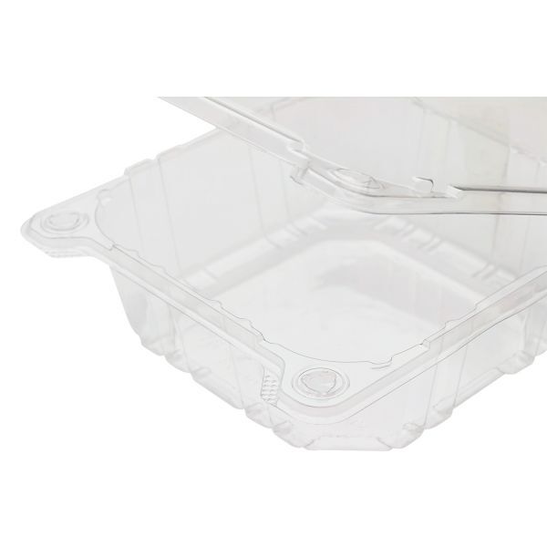 Karat 6”x6” PET Plastic Hinged Containers – 500 pcs, FP-HC66PET-1C