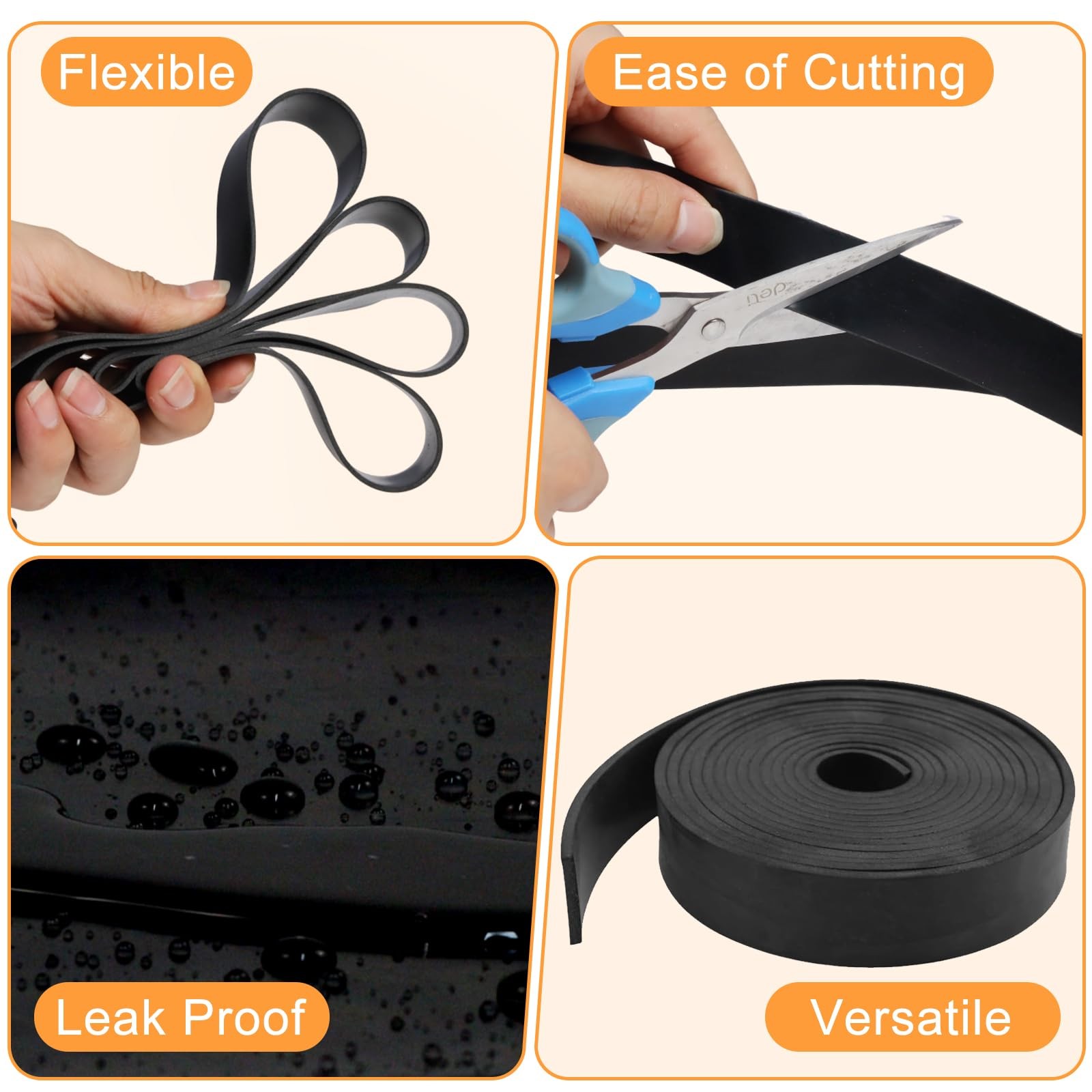 Rubber Strips With Adhesive Backing 1 In X 1/16 In X 10 Ft Neoprene Gaskets And