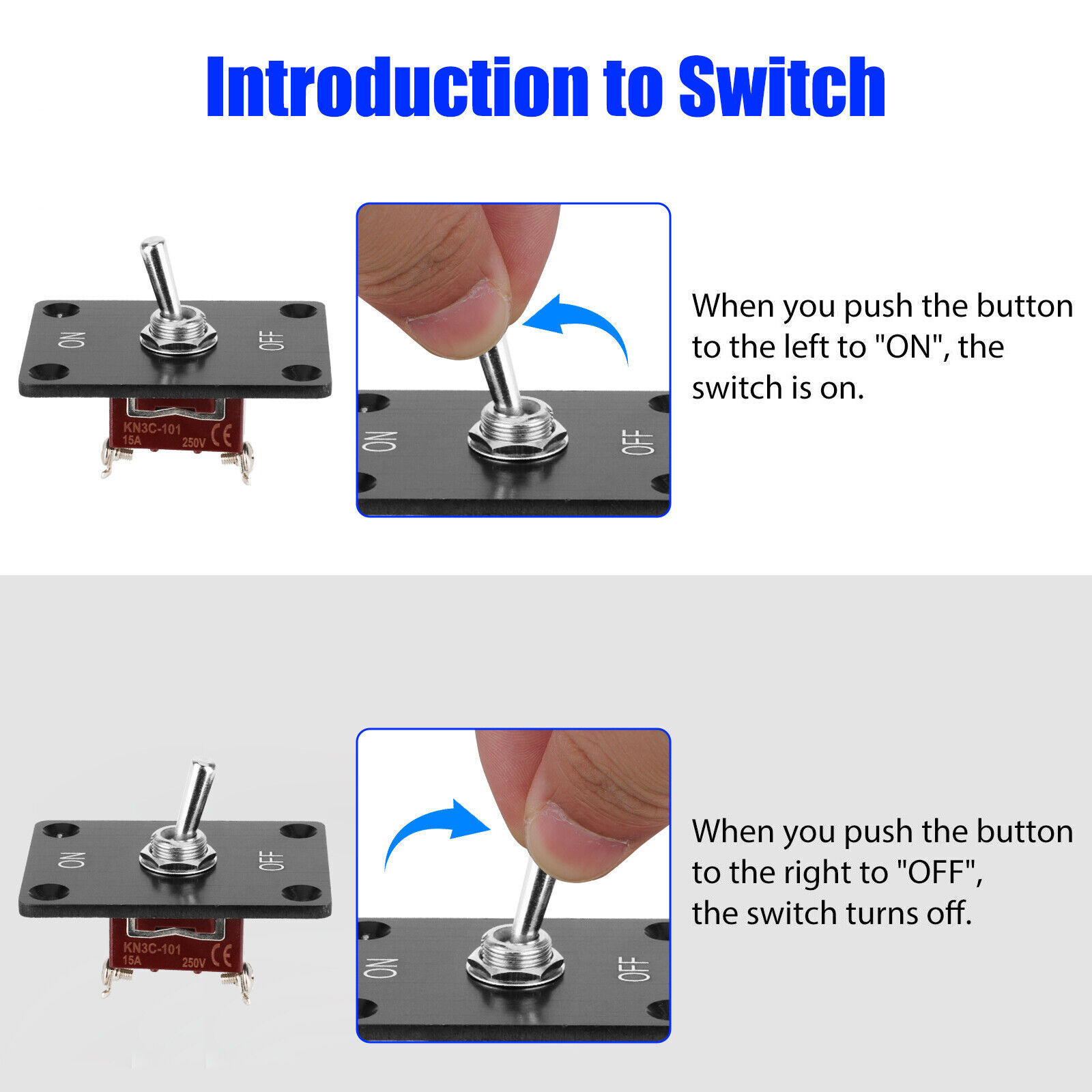 6X Toggle SWITCH ON/OFF Heavy Duty 15A 250V SPST 2 Terminal Car Boat Waterproof