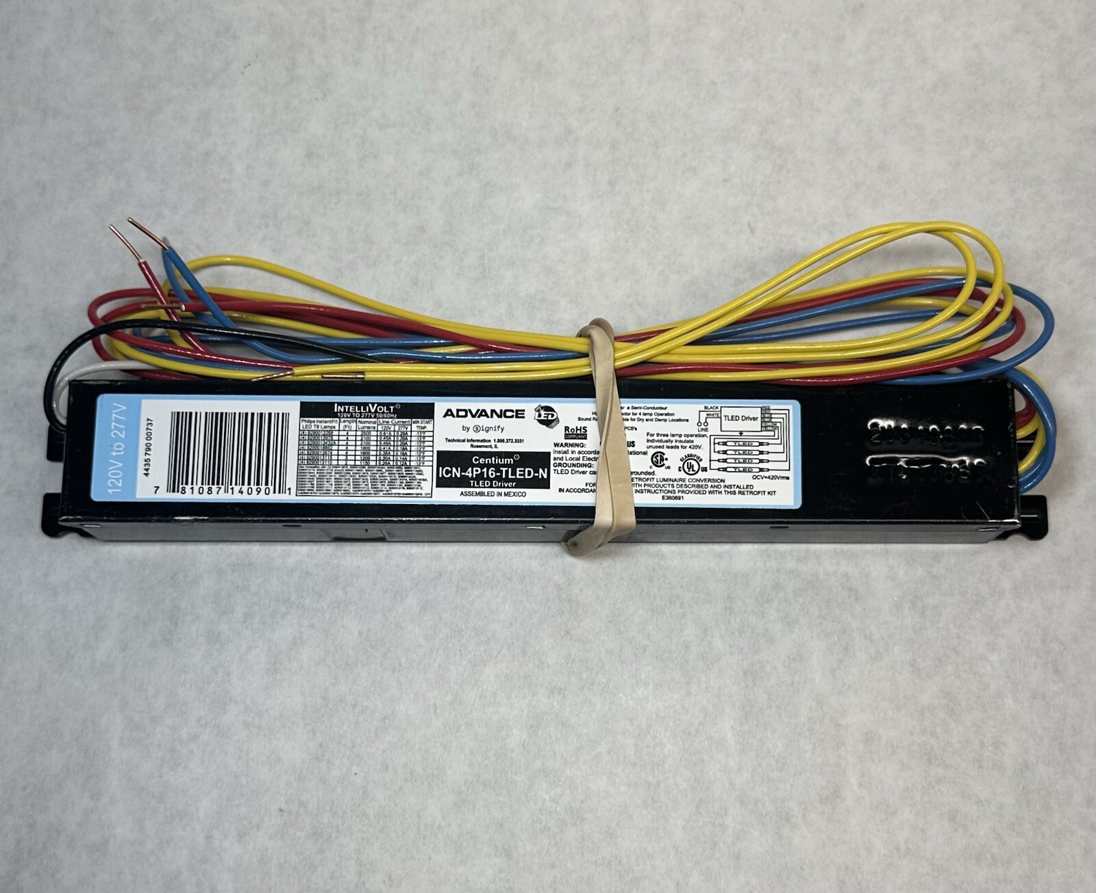 NEW (Lot of 5) Advance ICN-4P16-TLED-N LED T8 Driver, 120V to 277V, 4-Lamp