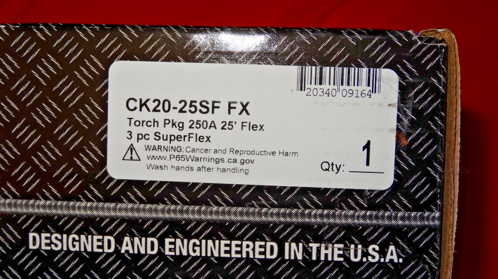 CK20 Water Cooled TIG Torch Kit Flex 250A 25′ 3-Pc Super-Flex CK20-25SF FX locUP