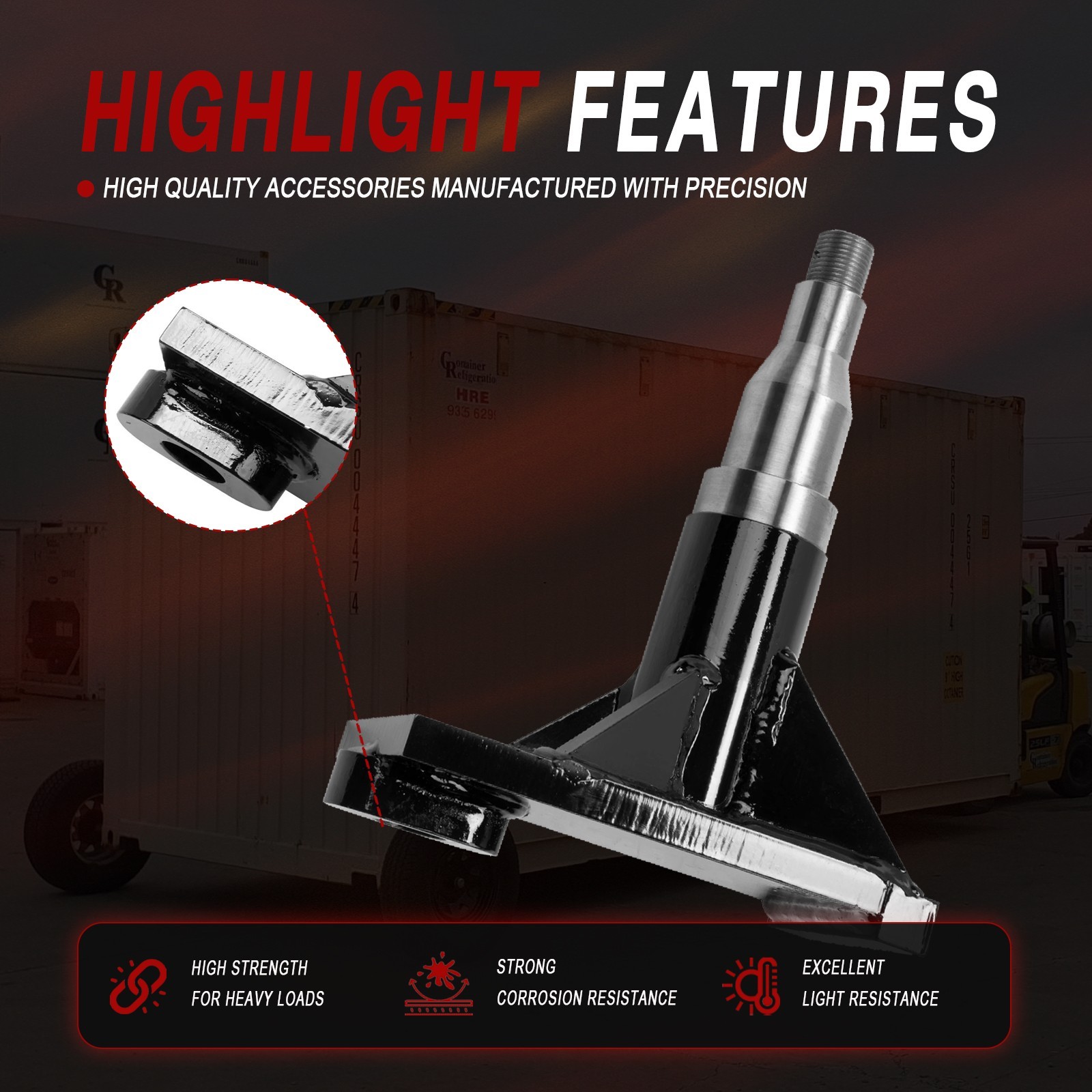 8 x 6.5 Lug Bolt On Wheels Fit For shipping Container Hub and Spindle Kit 8000LB