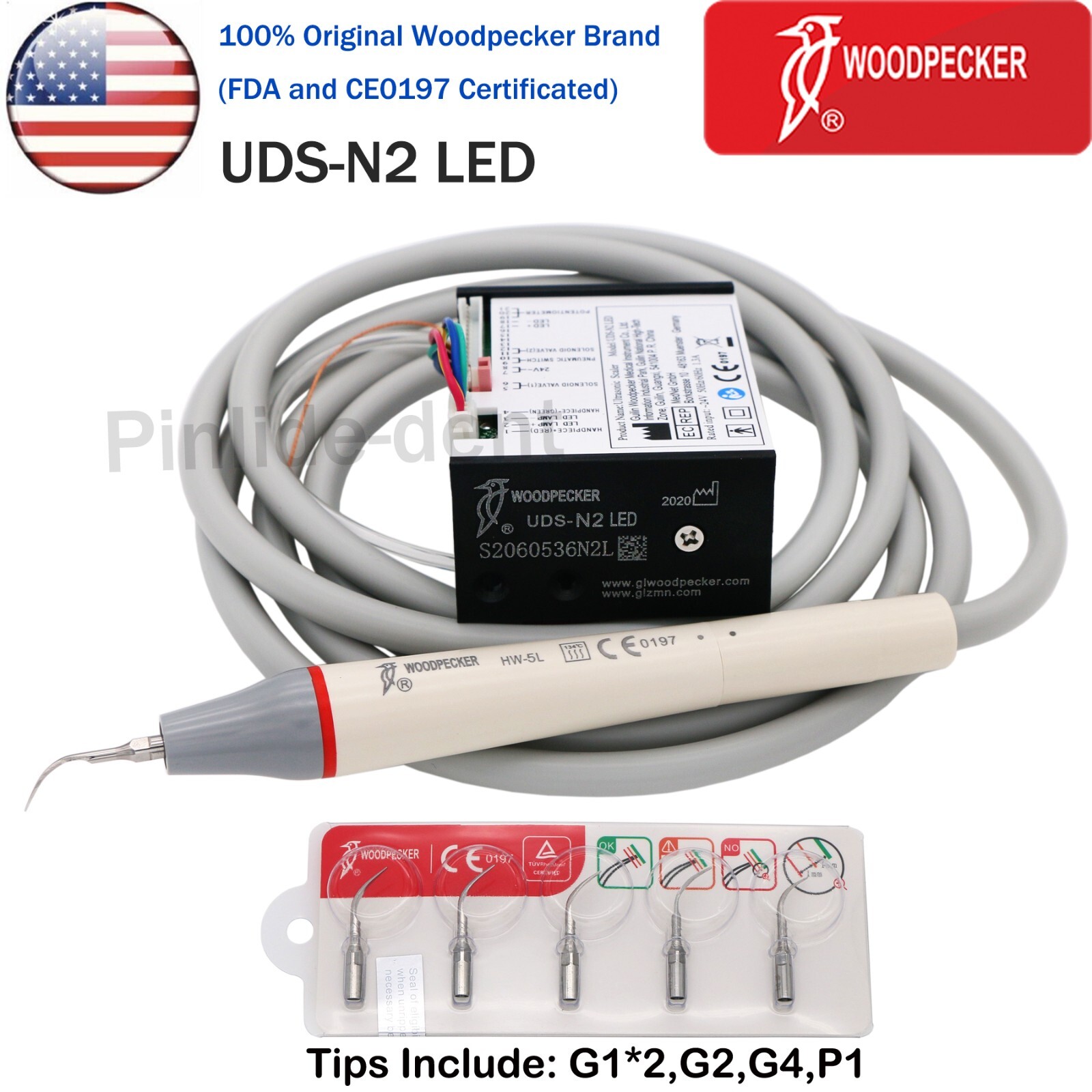 Woodpecker Dental Ultrasonic Piezo Scaler Built-in UDS-N2/N3 LED EMS Handpiece