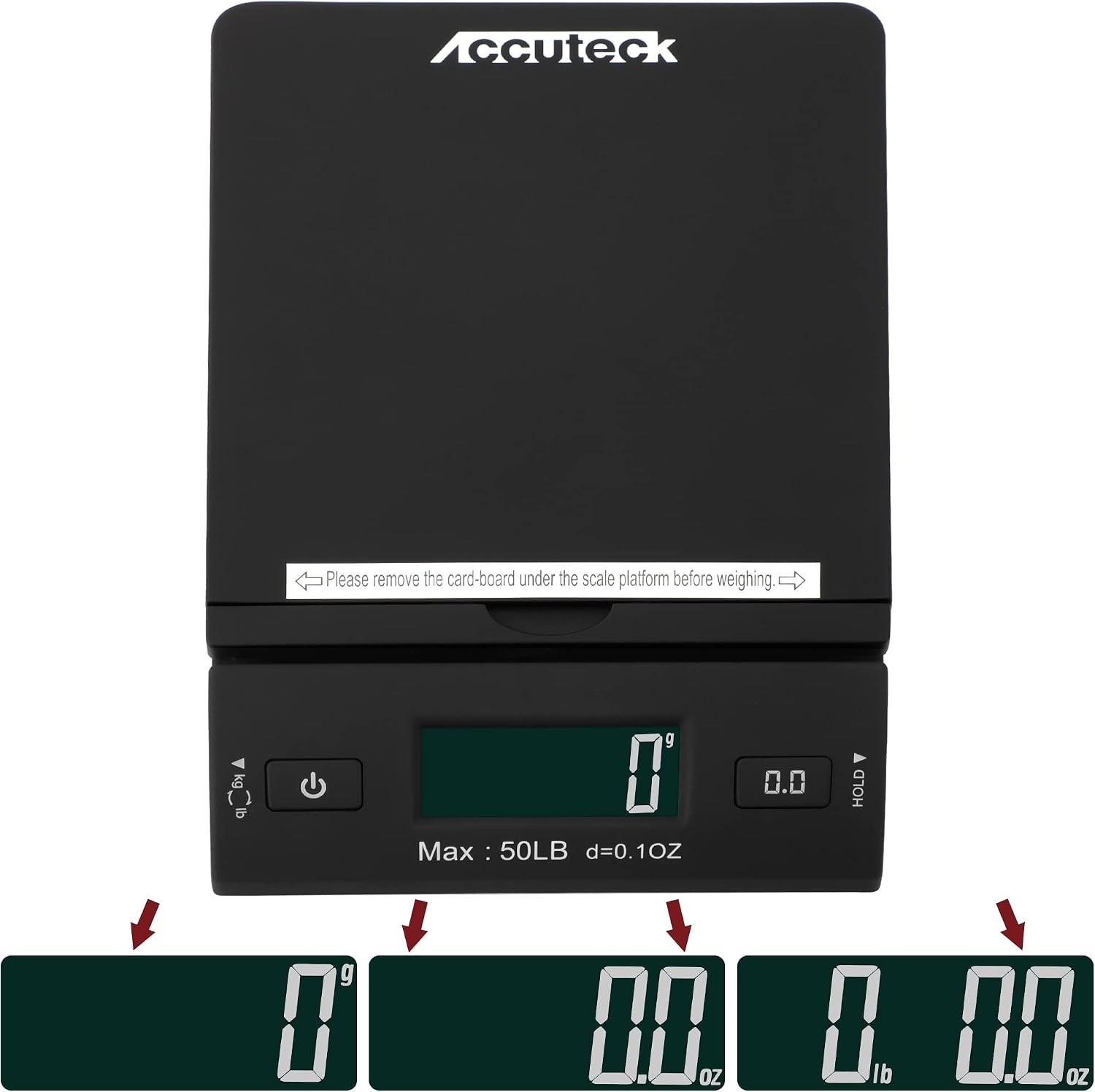 50 Lb All-In-One Black Digital Shipping Postal Scale with Adapter (W-8250-50B)