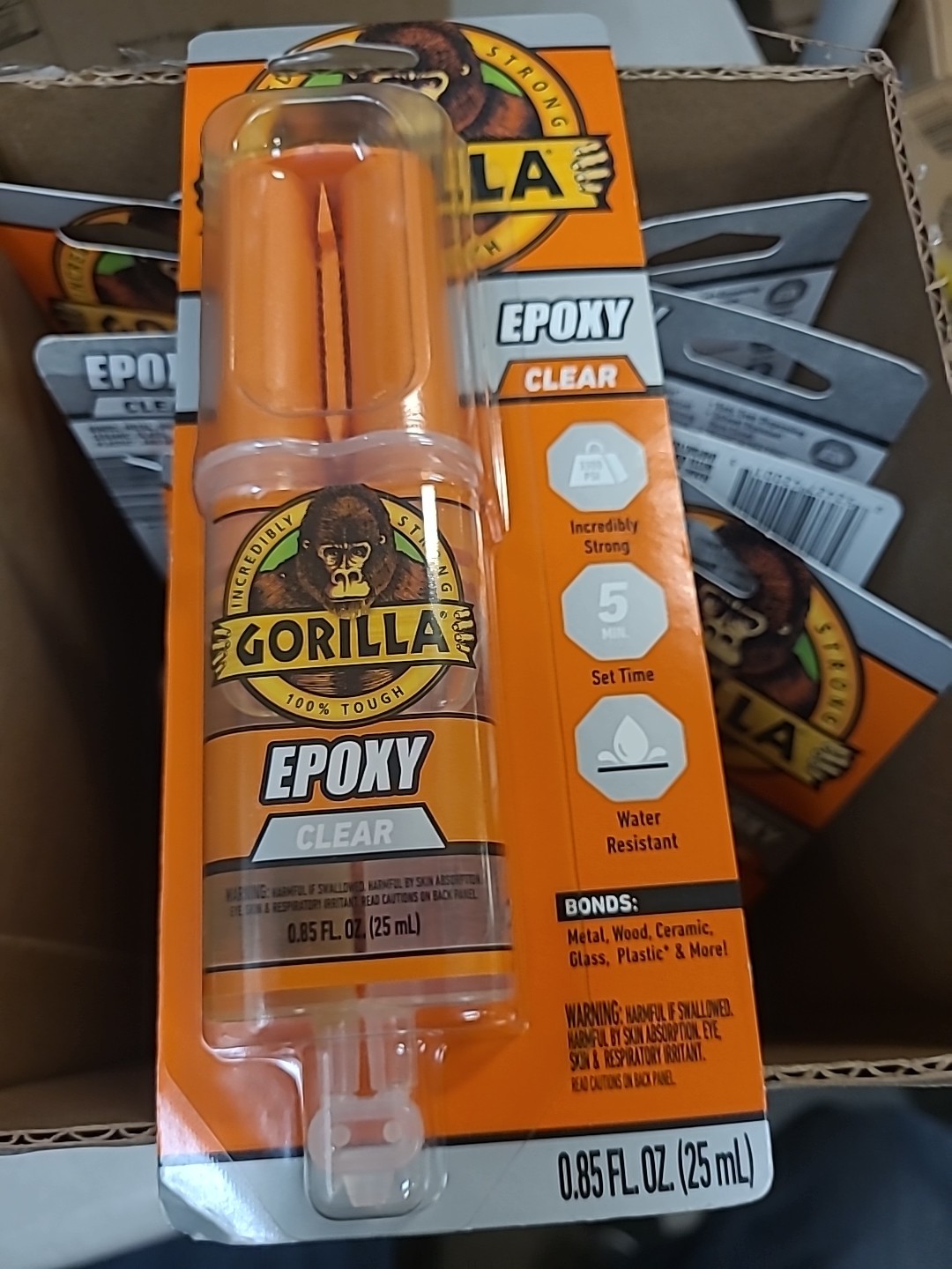 10 PACK Gorilla 2 Part Clear Epoxy – 0.85 oz Syringe 5 Min Set Dries Clear