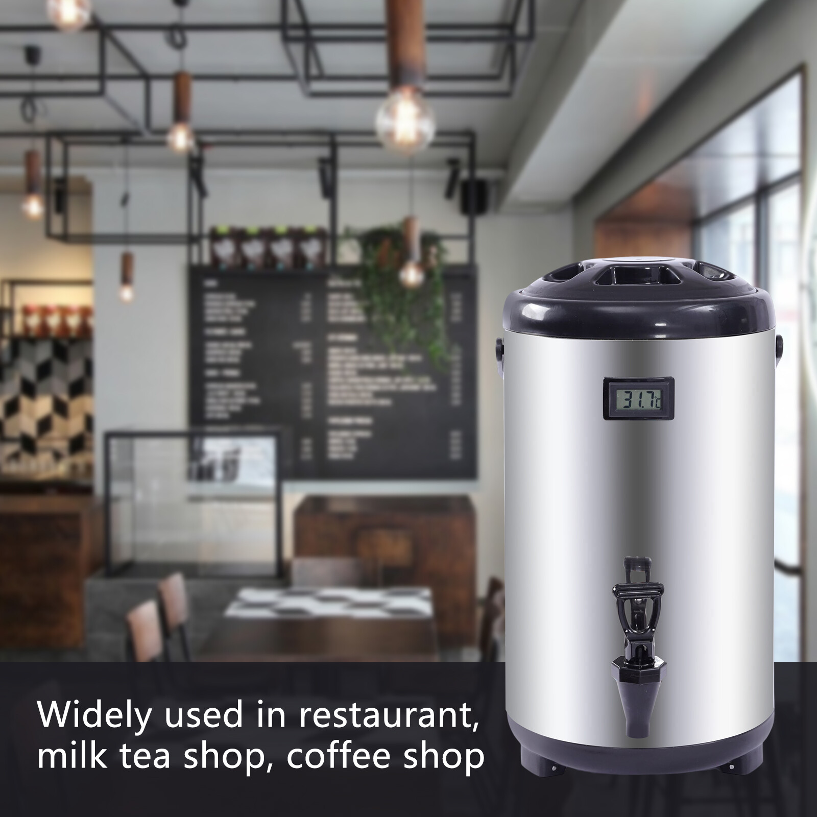 12L Insulated Beverage Dispenser Stainless Tea Juice Coffee Milk Dispenser NEW