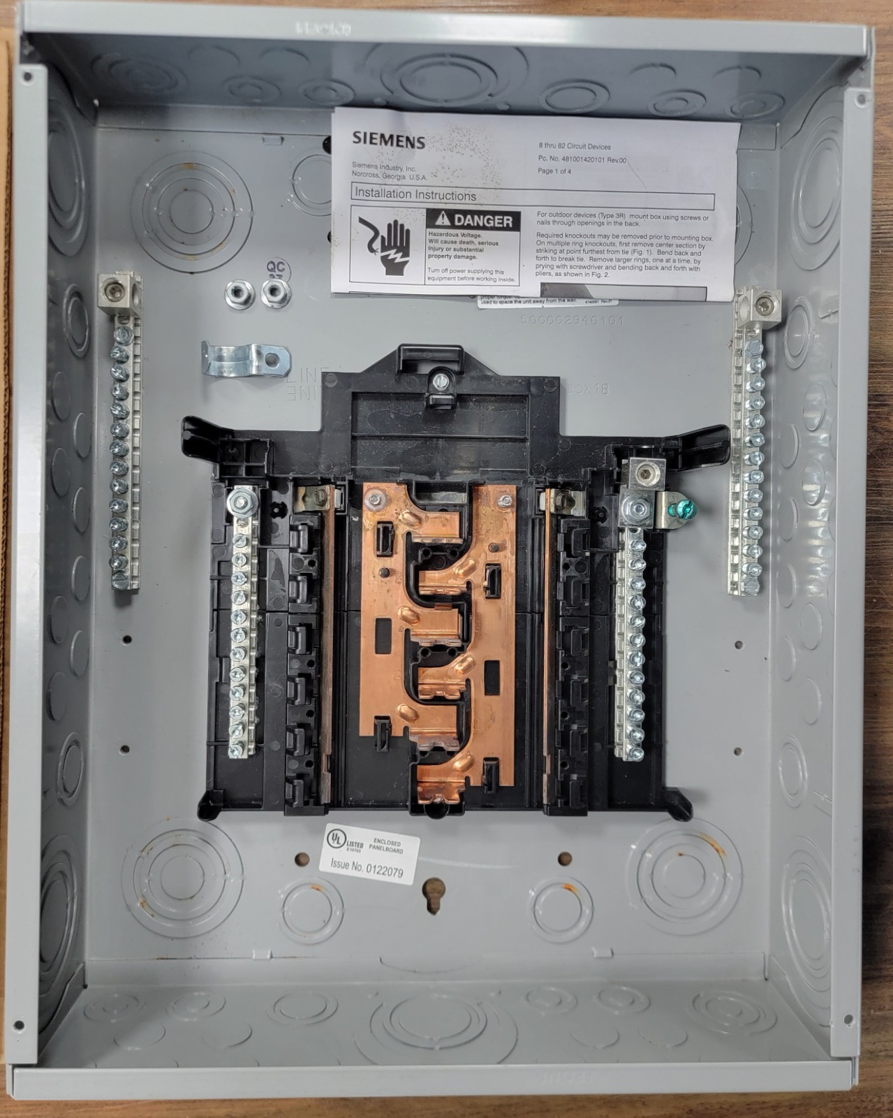 PN1224B1100C 100 Amp 12-Space 24-Circuit Main Breaker Plug-On Neutral New No Box