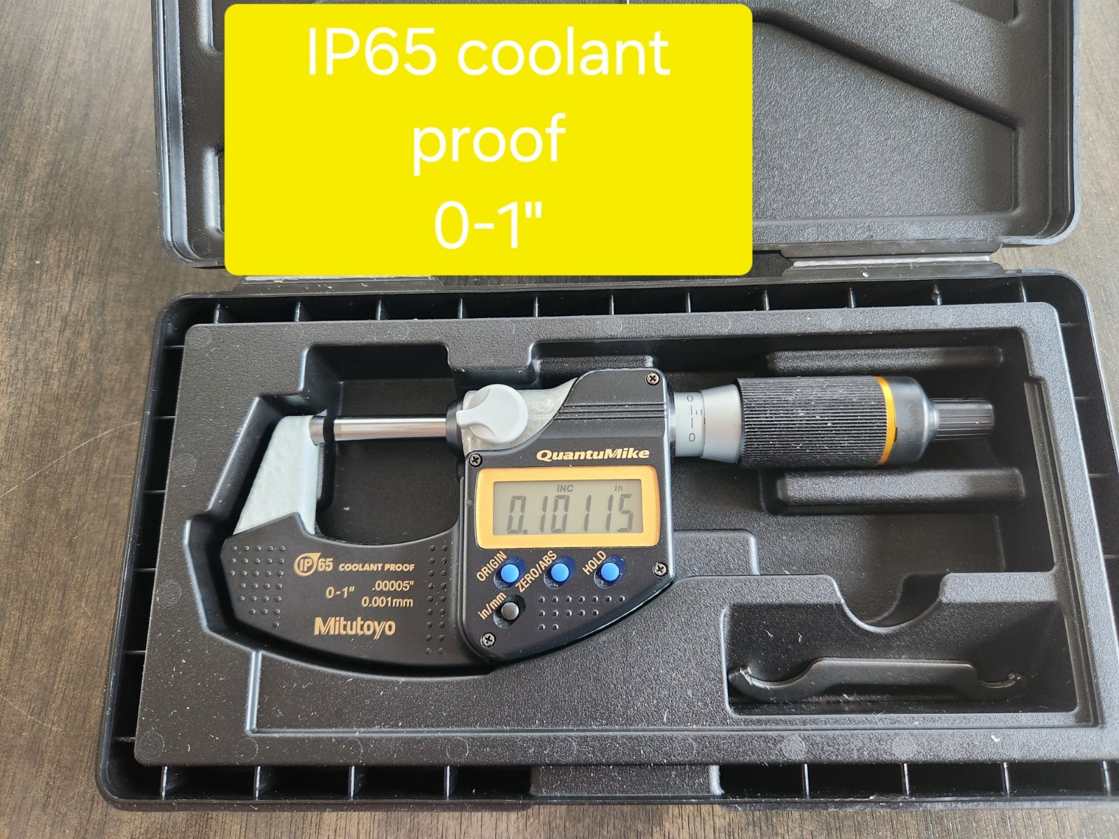 Mitutoyo QuantuMike IP65 Coolant Proof Digital Micrometer 0-1 in 0.00005 in