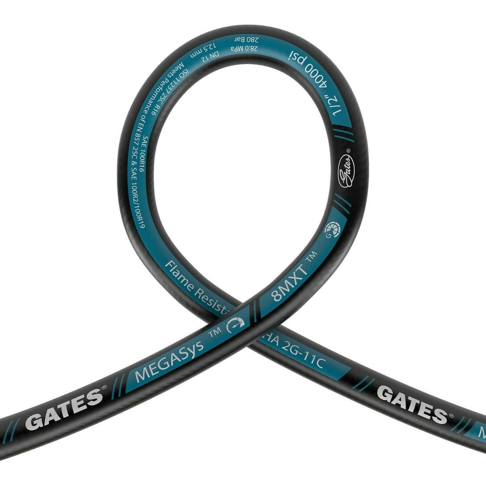 GATES HYDRAULIC HOSE 4MXT 1/4″ 50′ FEET TWO WIRE HOSE SAE 100R16 6000 PSI