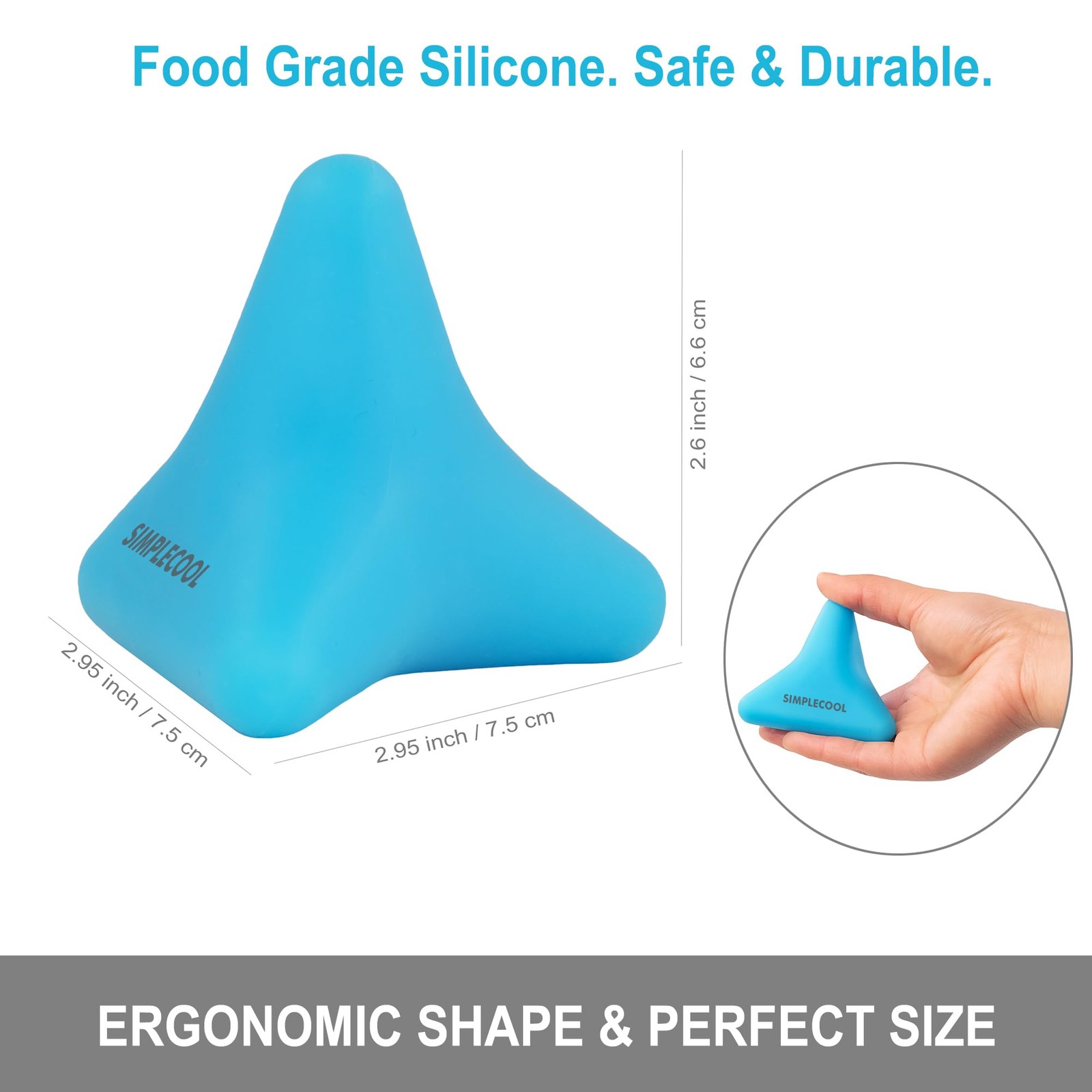 Manual Trigger Point Massage Tool Small Massager Ball 3″×2.6″ 3×2.6″, Blue