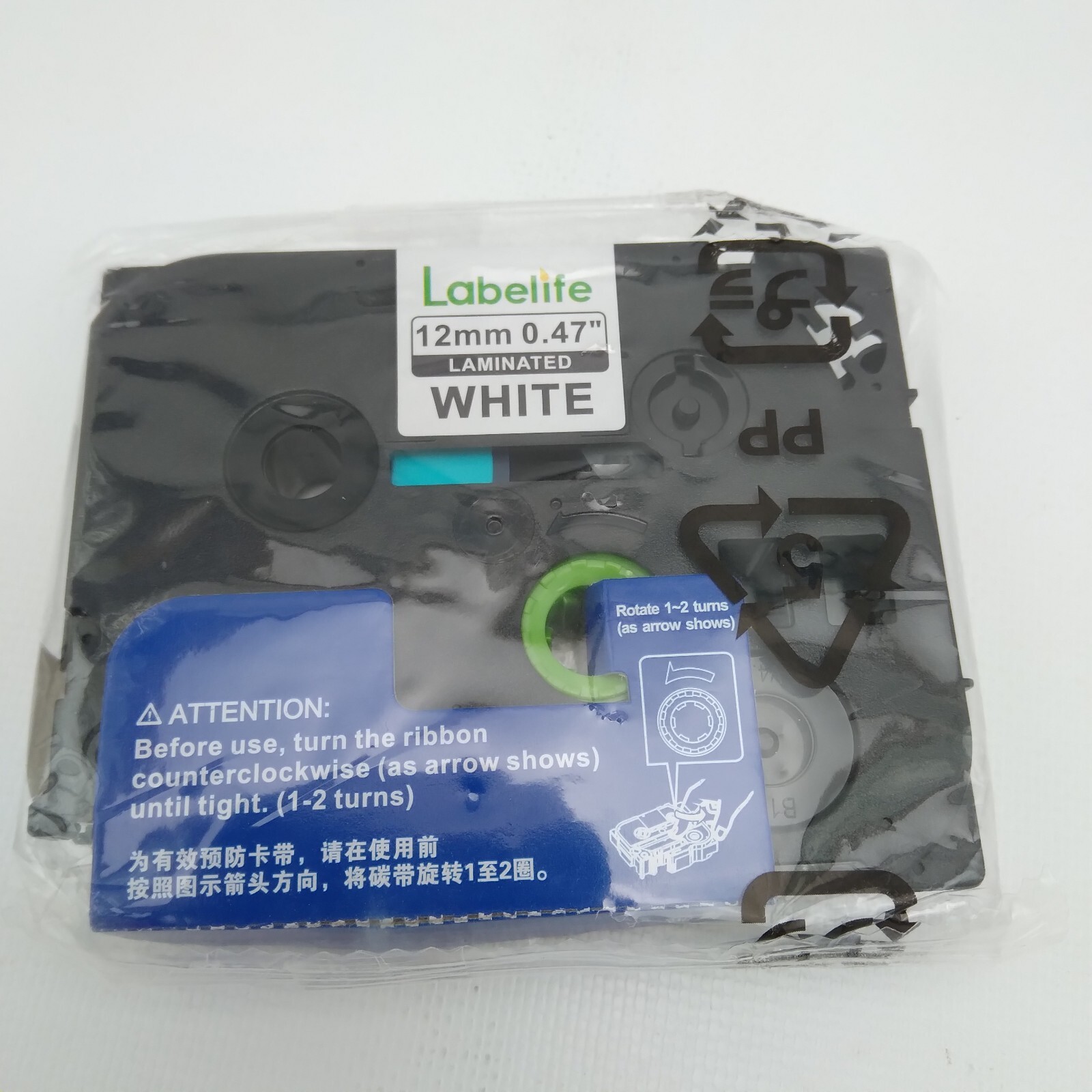 4 Pack Labelife White Laminated Label Tape 12mm x .47″ for Brother P Touch D600