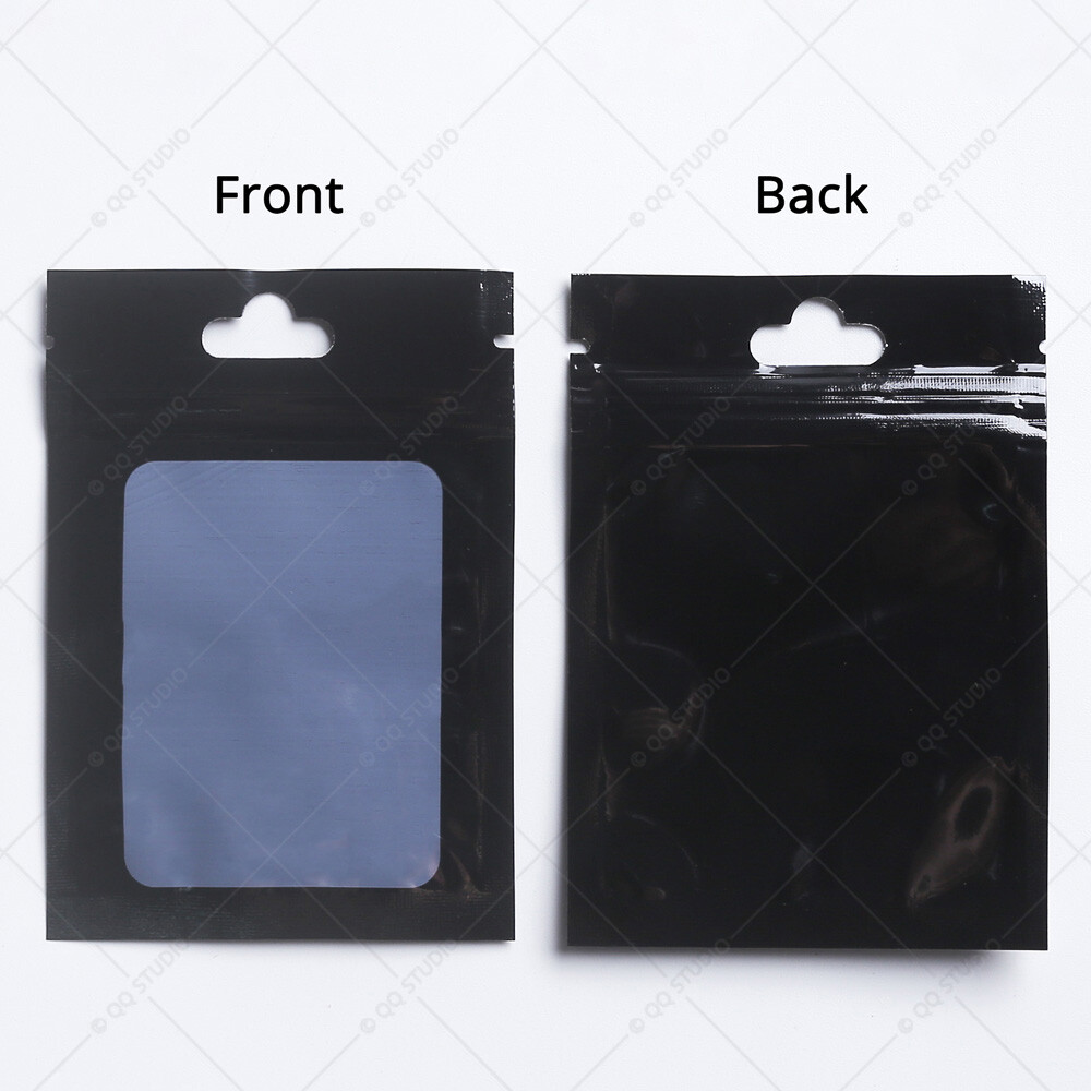 Multi-size&Color Double-Side Glossy Mylar Flat Zip Lock Bag w/Window&Hang Hole
