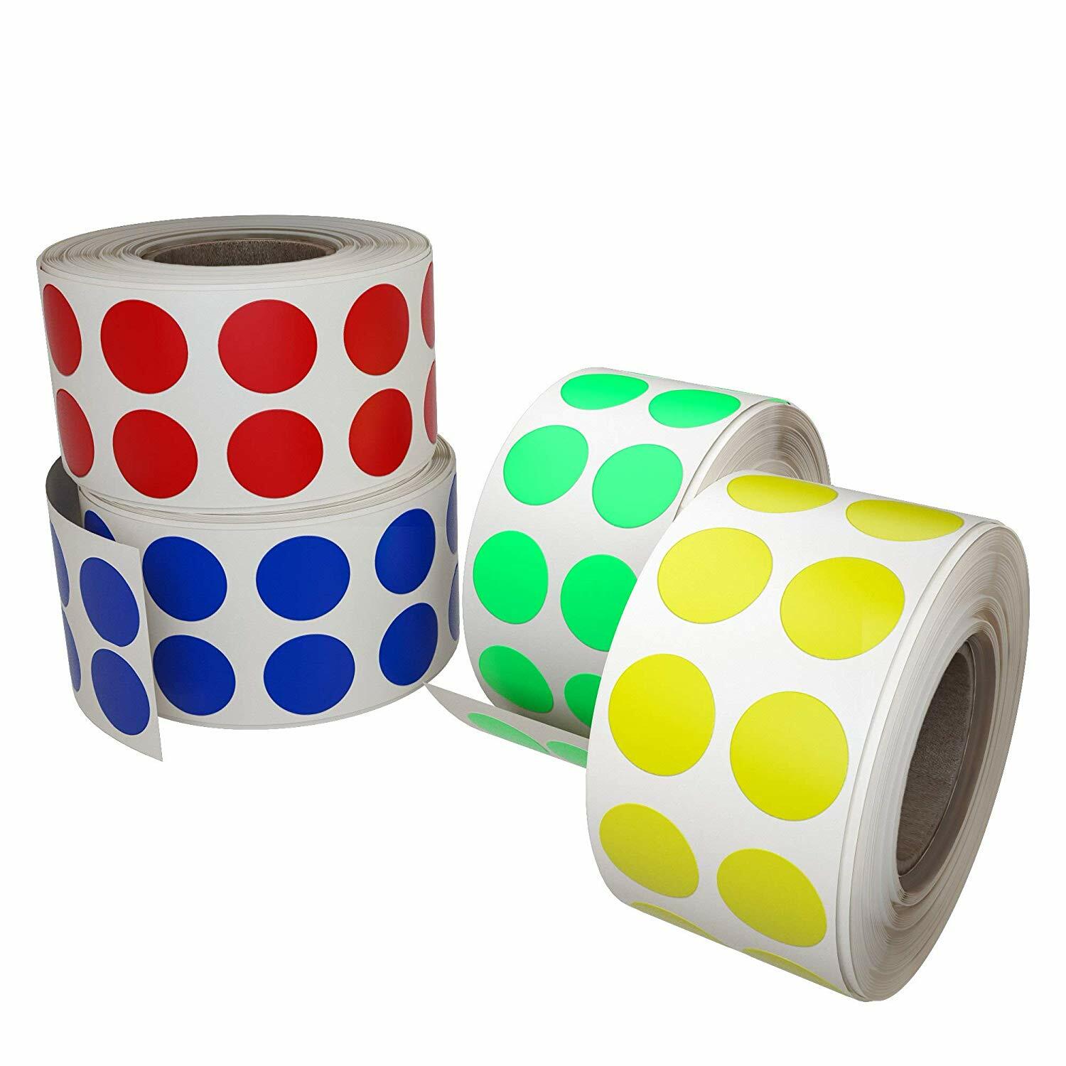 Round Dot Color Coding 1/2 Inch Stickers 13mm Circle Labels for Crafts 1080 Pack