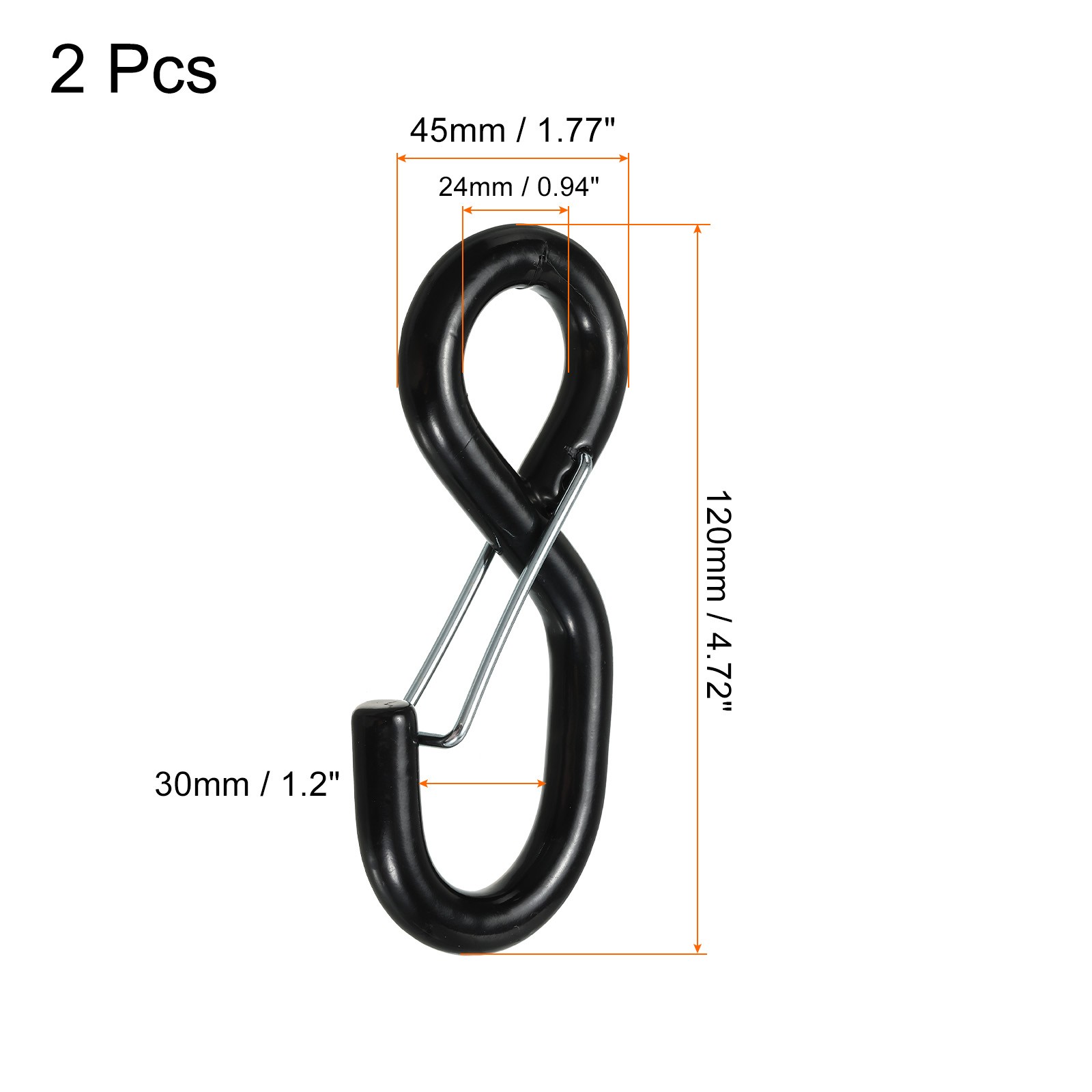 Ratchet Strap S Hook with Latch Load 3306 Lbs for 1″ Tie Down Strap 4pcs