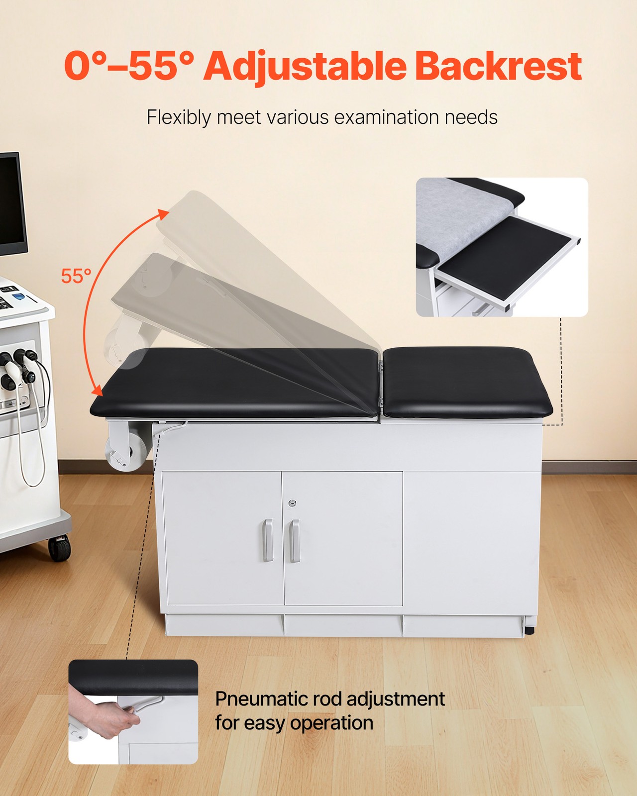VEVOR Medical Exam Table Medical Examination Bed with Locking Cabinet & Drawers
