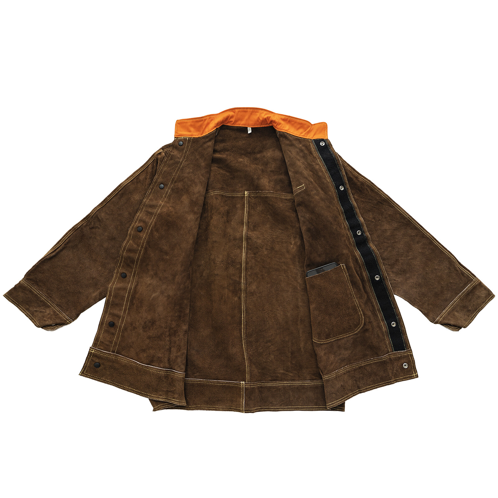 Cowhide Leather Welding Jacket, Flame-Resistant Heavy Duty Welder Jacket