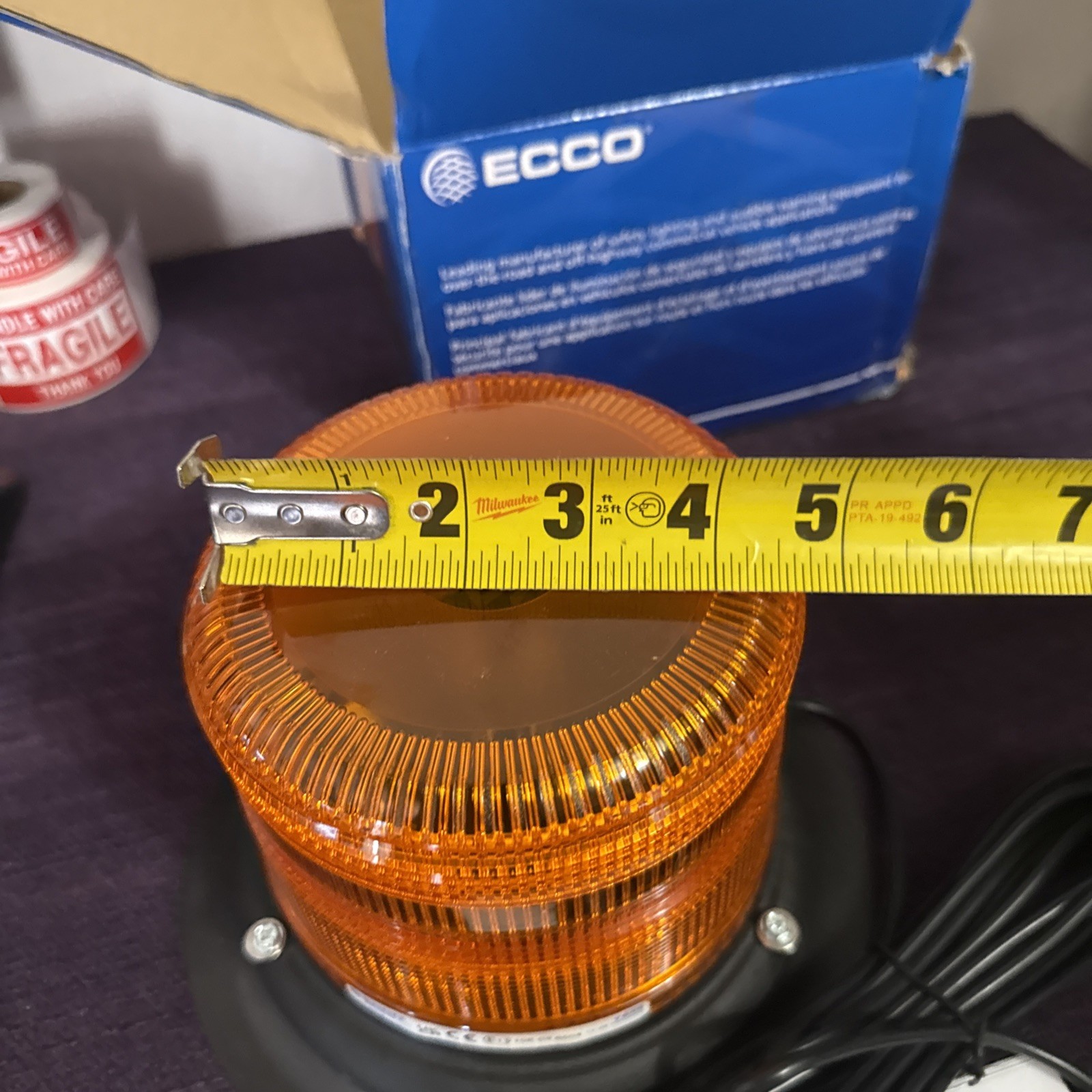 ECCO Pulse II Amber LED Beacon Light (Model 7945A-VM-WWG) New In The Box