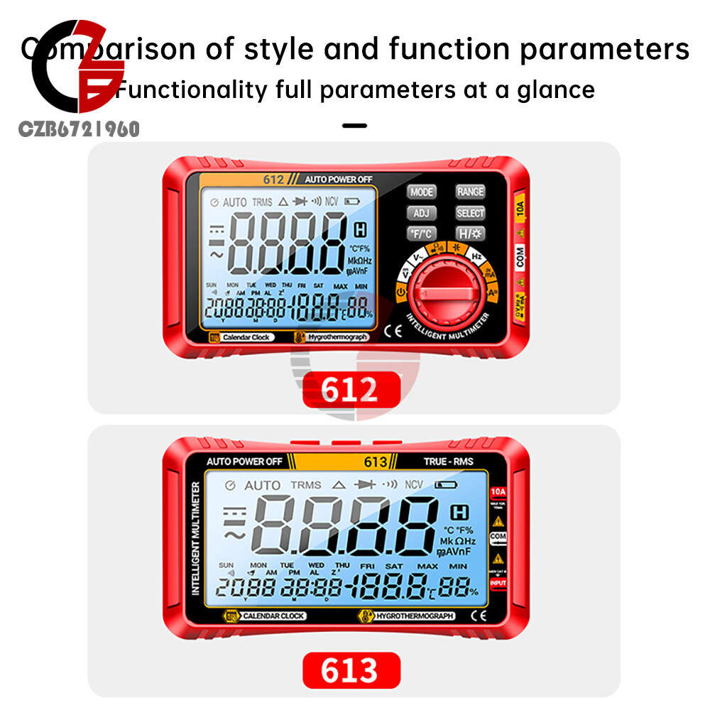 ANENG Digital Multimeter 3-in-1 Calendar/ Thermohygrometer /Multimeter AC/DC Hz