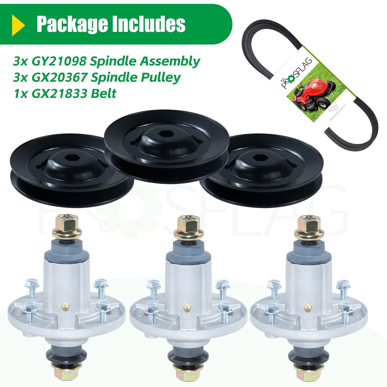 POSFLAG 3 Pack GY21098 Spindle Assembly for A6 3xGY21098+3xGX22616+GX21833