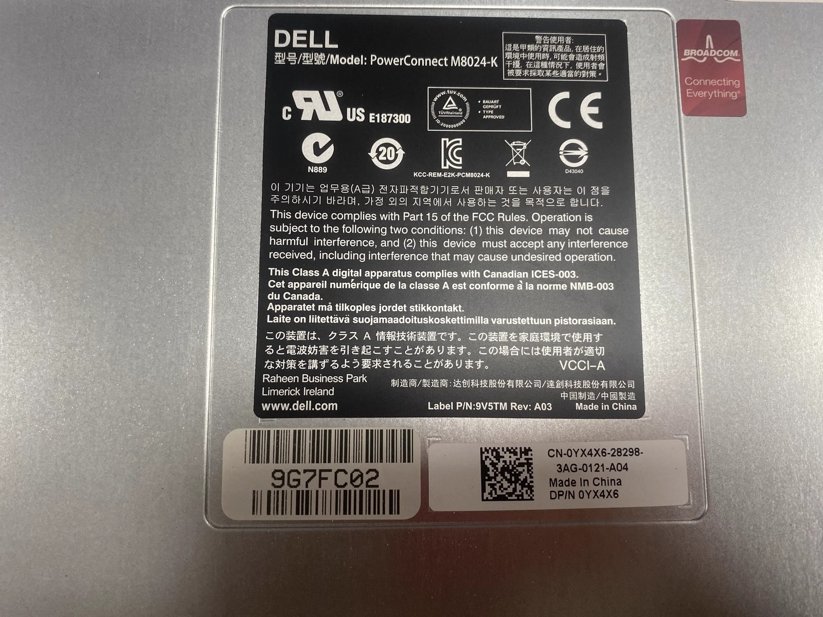1pcs DELL M1000E 10G M8024-K 0HK53G 09V5TM 07WKF9 0YX4X6