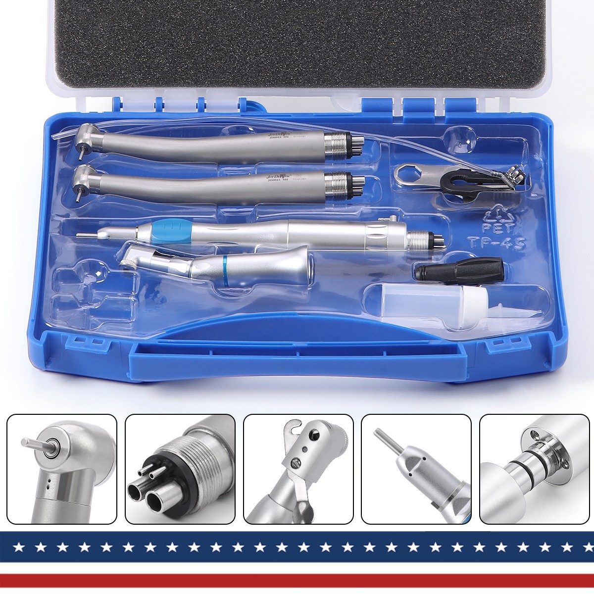 1 Set Estilo Dental 4 Agujero Alta y Baja Velocidad /Kit de Pieza de Mano de
