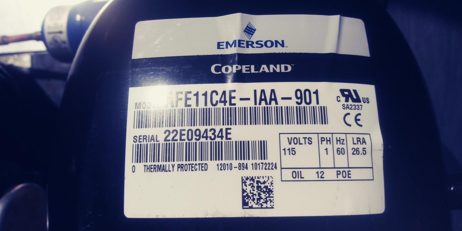 Copeland M4FL-0033-IAA-146 Condensing Unit AFE11C4E-IAA-901 Compressor