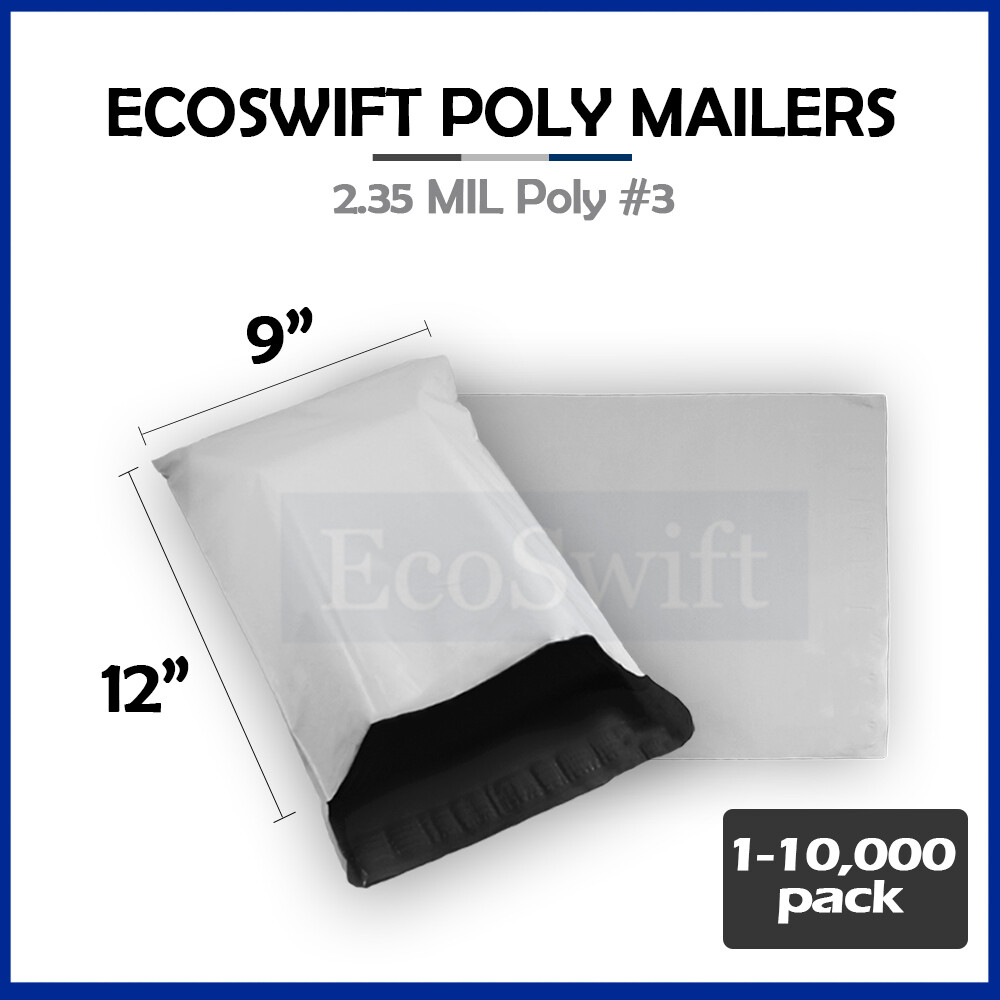 1-10000 9 x 11 “EcoSwift” Poly Mailers Envelopes Plastic Shipping Bags 2.35 MIL