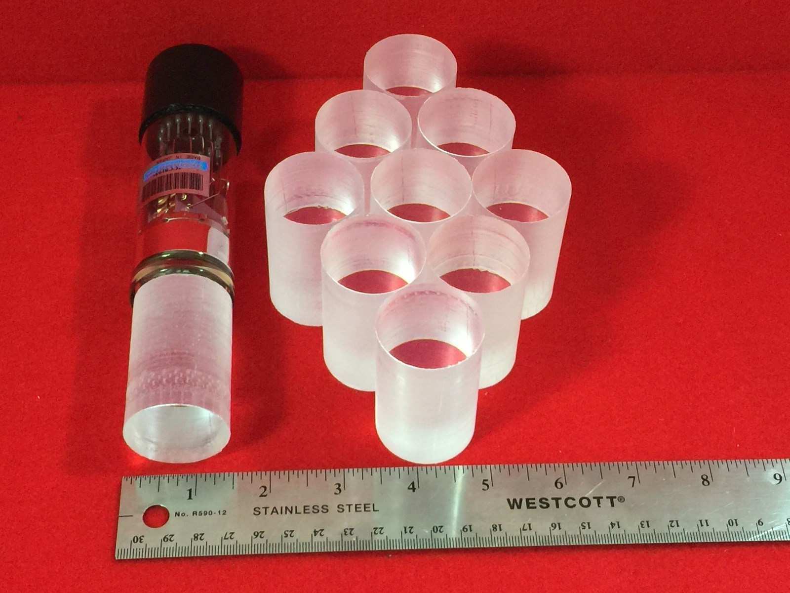 Bicron BC412 Round Scintillator Plastic for 1-1/2 inch PMT detectors 1.4″X2.25″