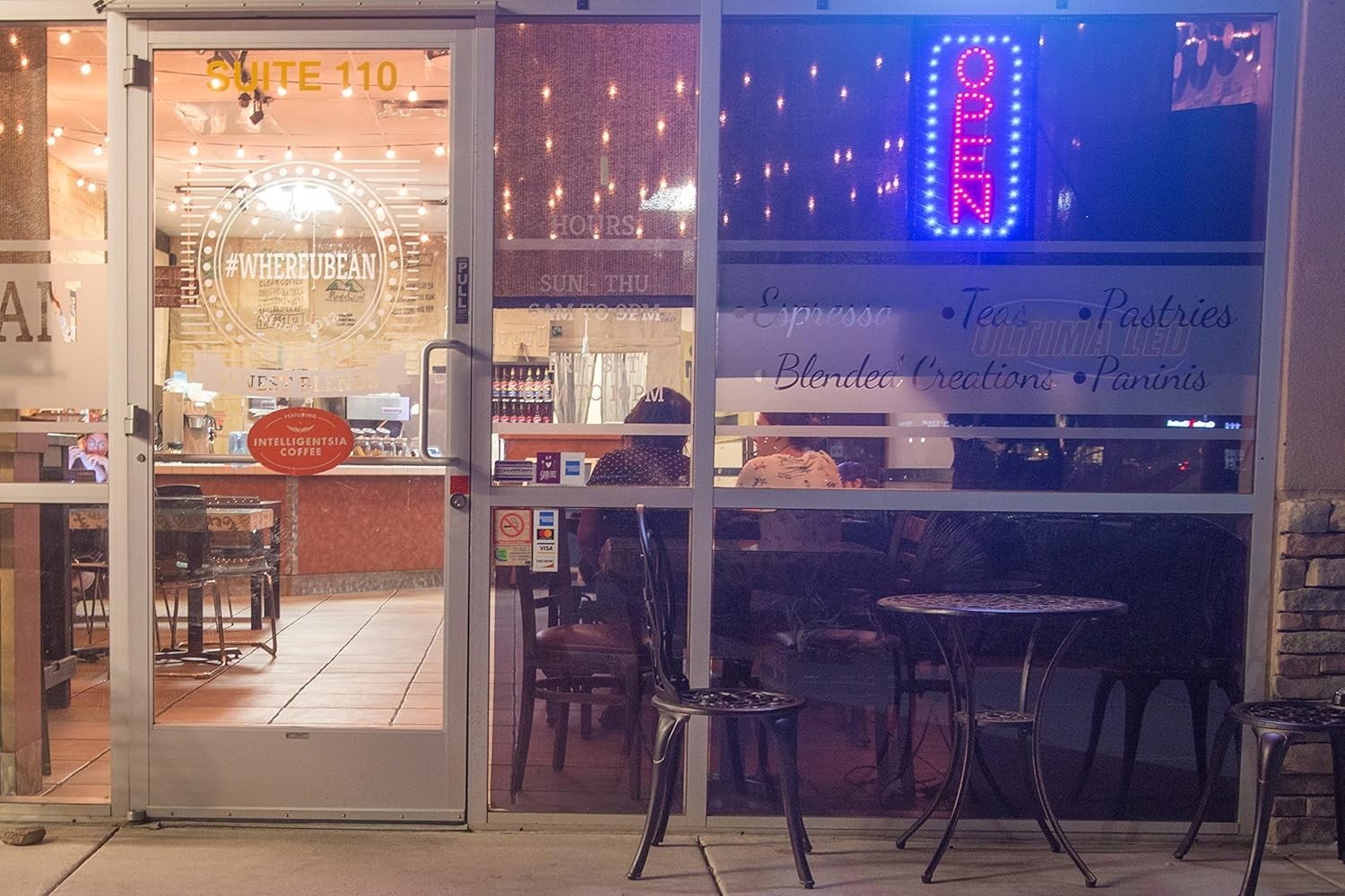 LED Open Sign with Flashing Mode: Business Hours Included