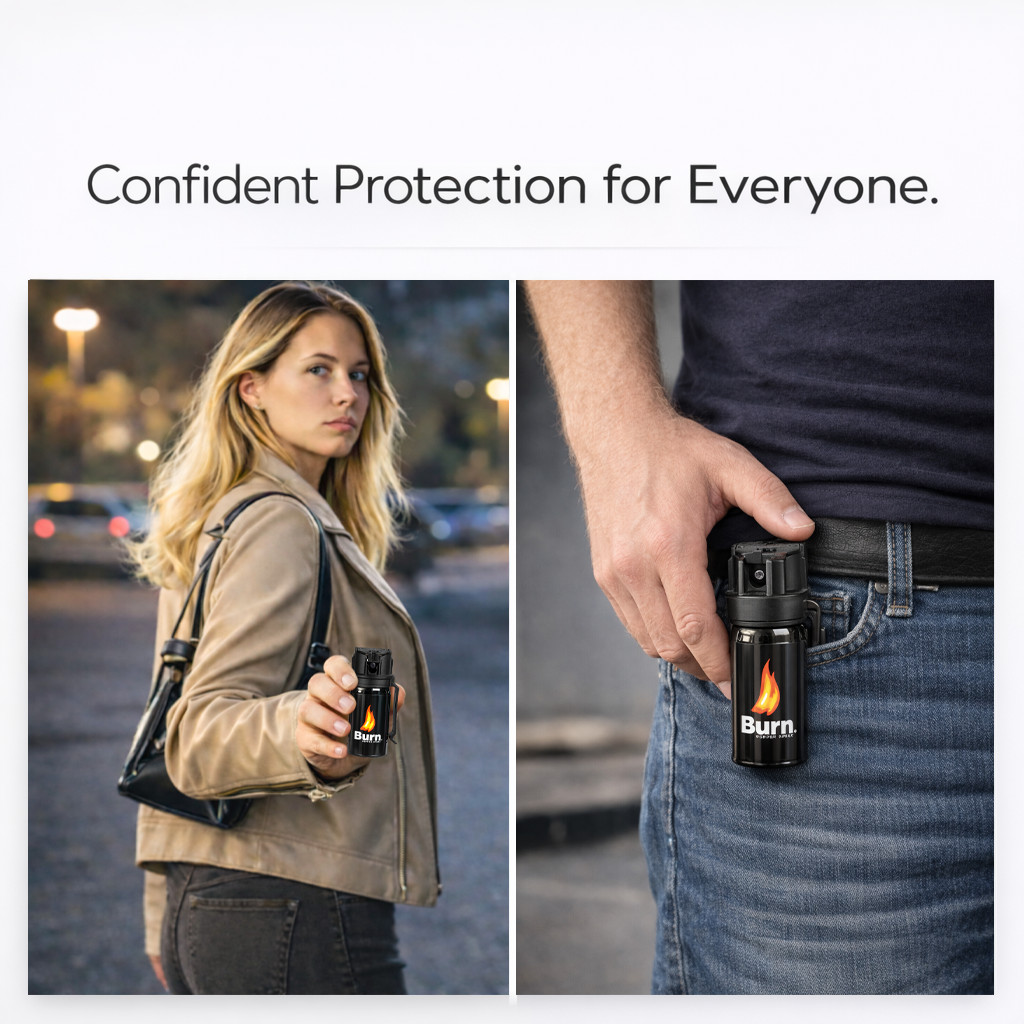 2 Pack Burn Pepper Spray 1.35oz Police Strength OC Personal Safety Self Defense