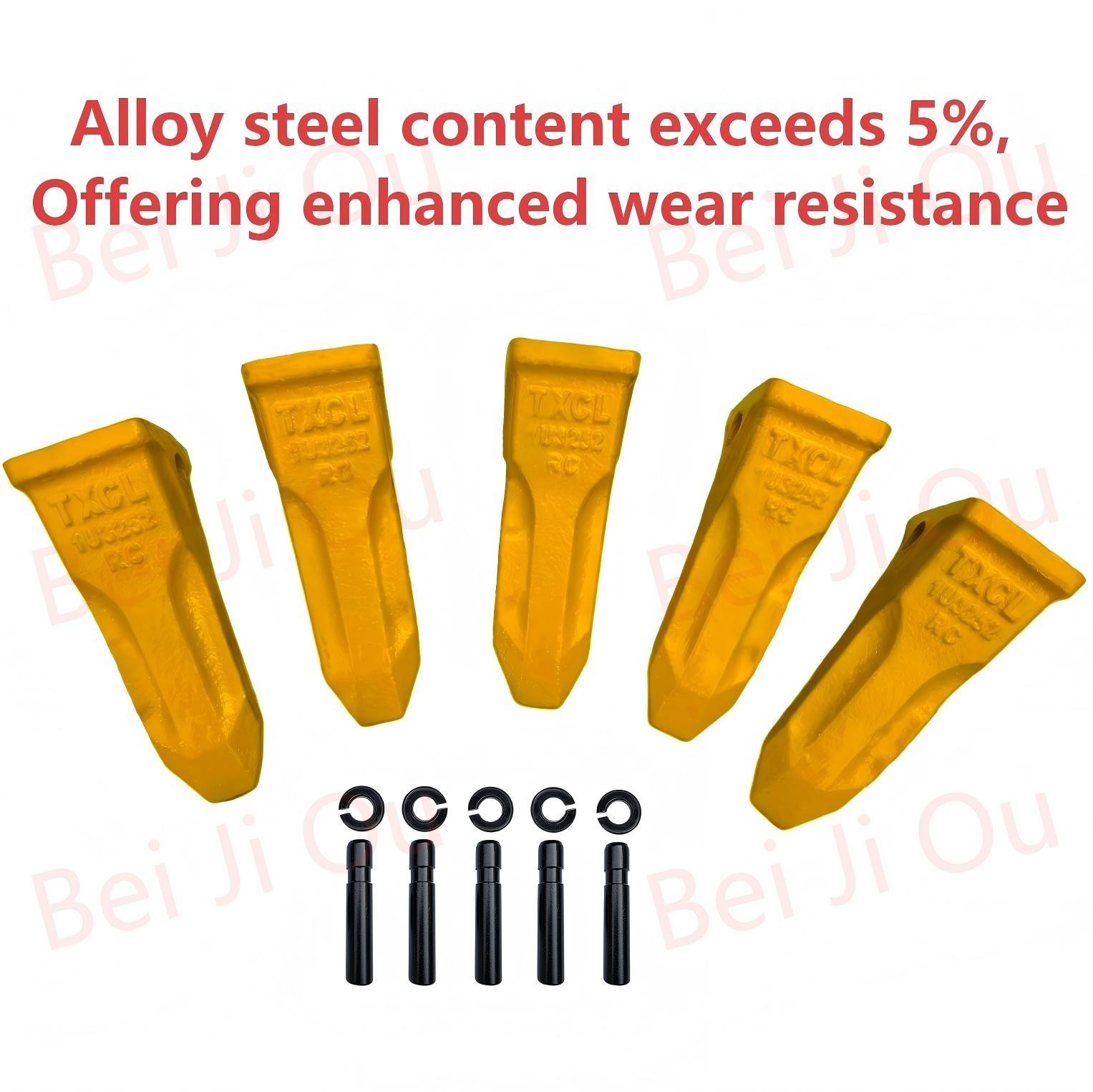 5Packs 1U3302 1U-3302 Bucket Teeth, 9J2308 Pins, 8E6259 Retainer For J300 Tooth