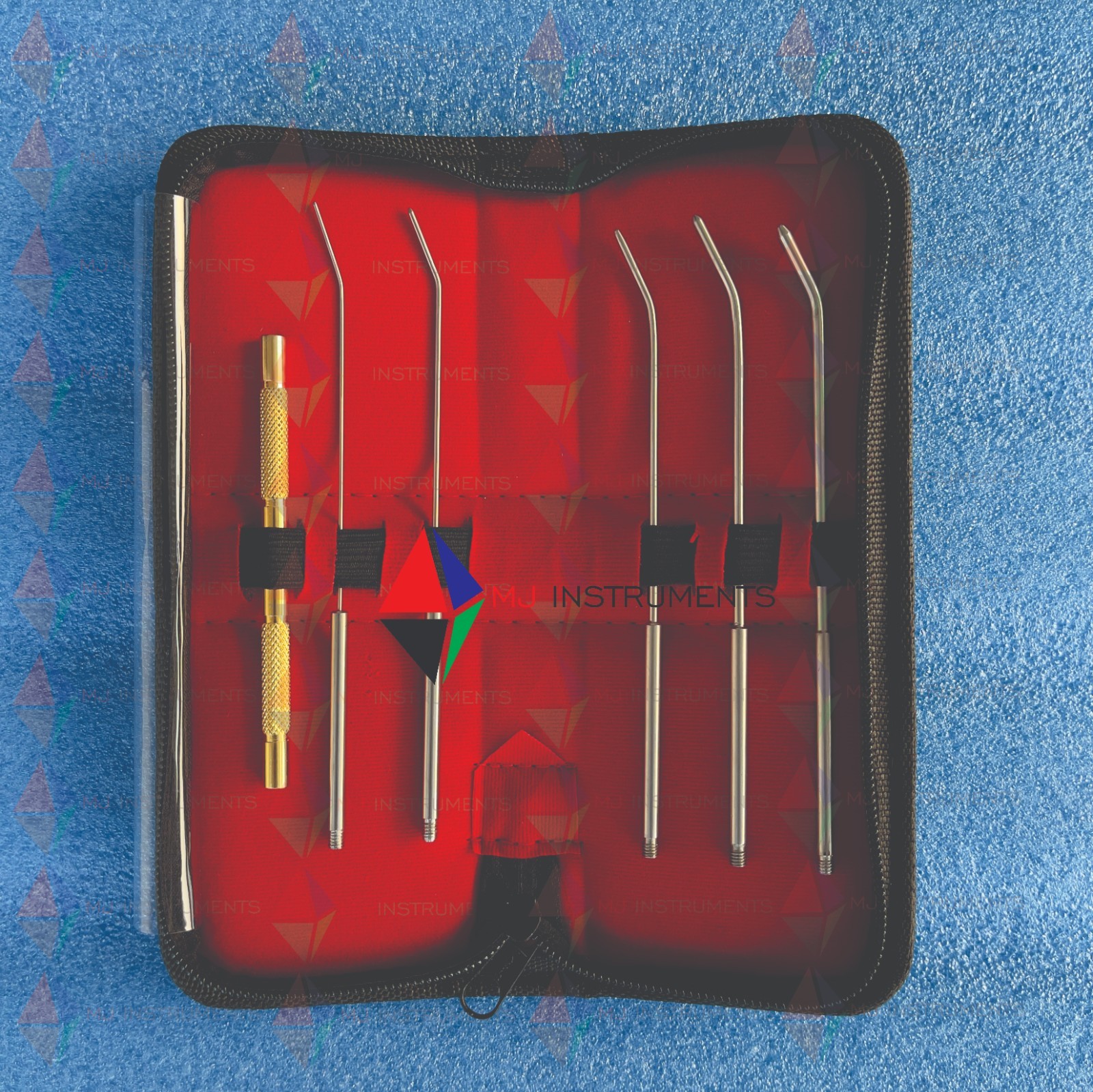 Mini Cervical Dilator Set (Set of 5 Pieces with Gold Handle) with Case