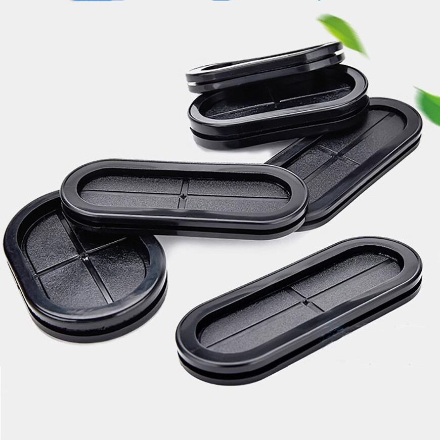 Oval Rubber Grommet Closed Blind Plug Bung Bungs For Wiring Cable Protect Black