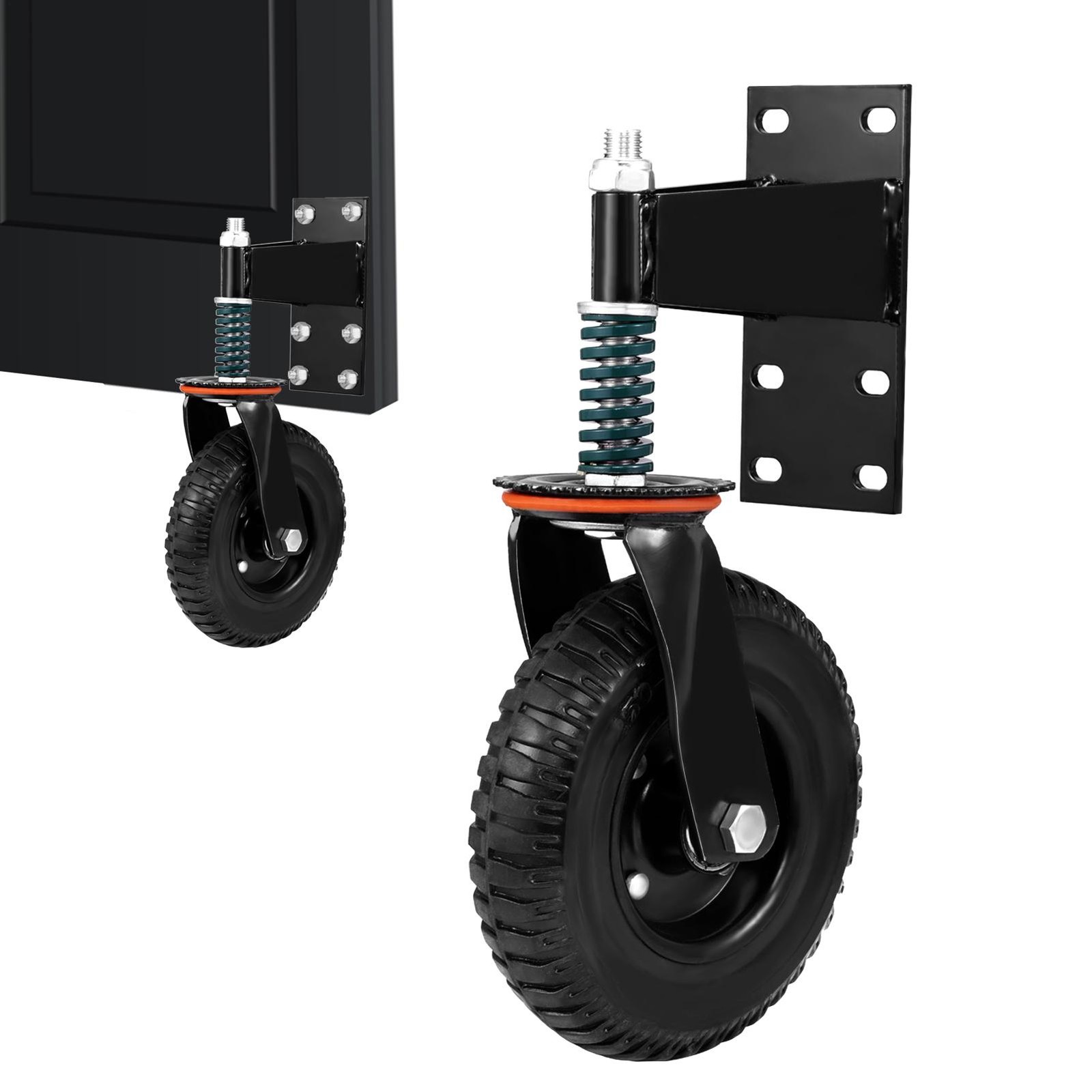 8″ Gate Wheels Heavy Duty Spring-Loaded Gate Caster For Metal Tube Gate & Wooden