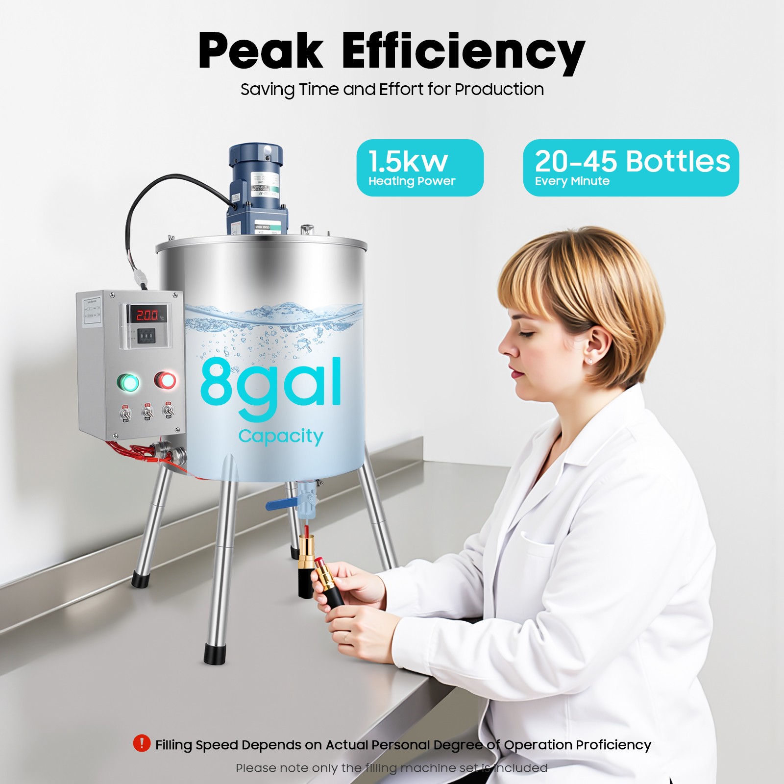 Liquid Filling Machine Bottle Filler Heating Mixing Filling Machine 30L/8gal