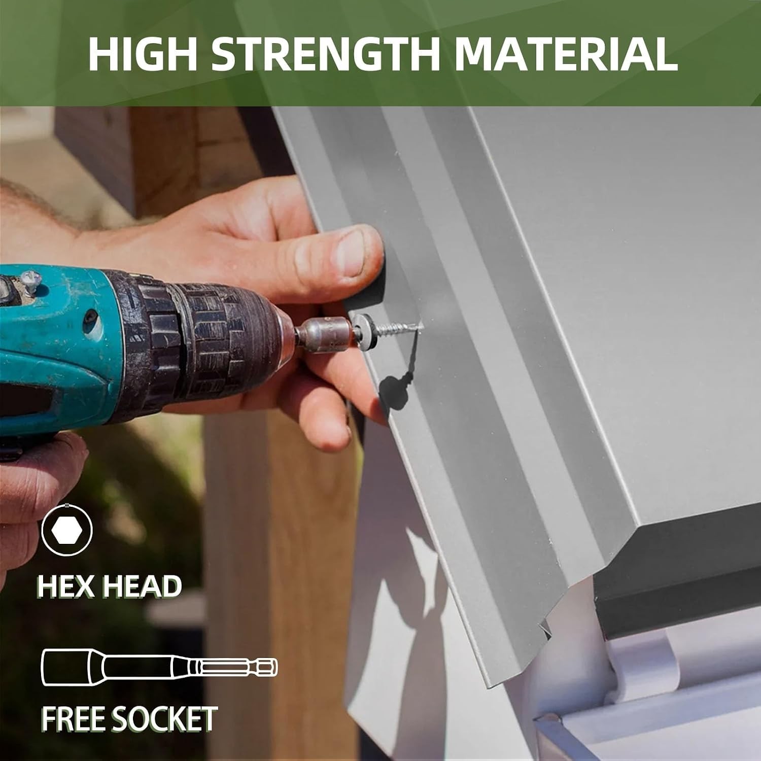 50 PCS #12 X 2″ Hex Head Metal Roofing Screws with Rubber Washers – Durable Set