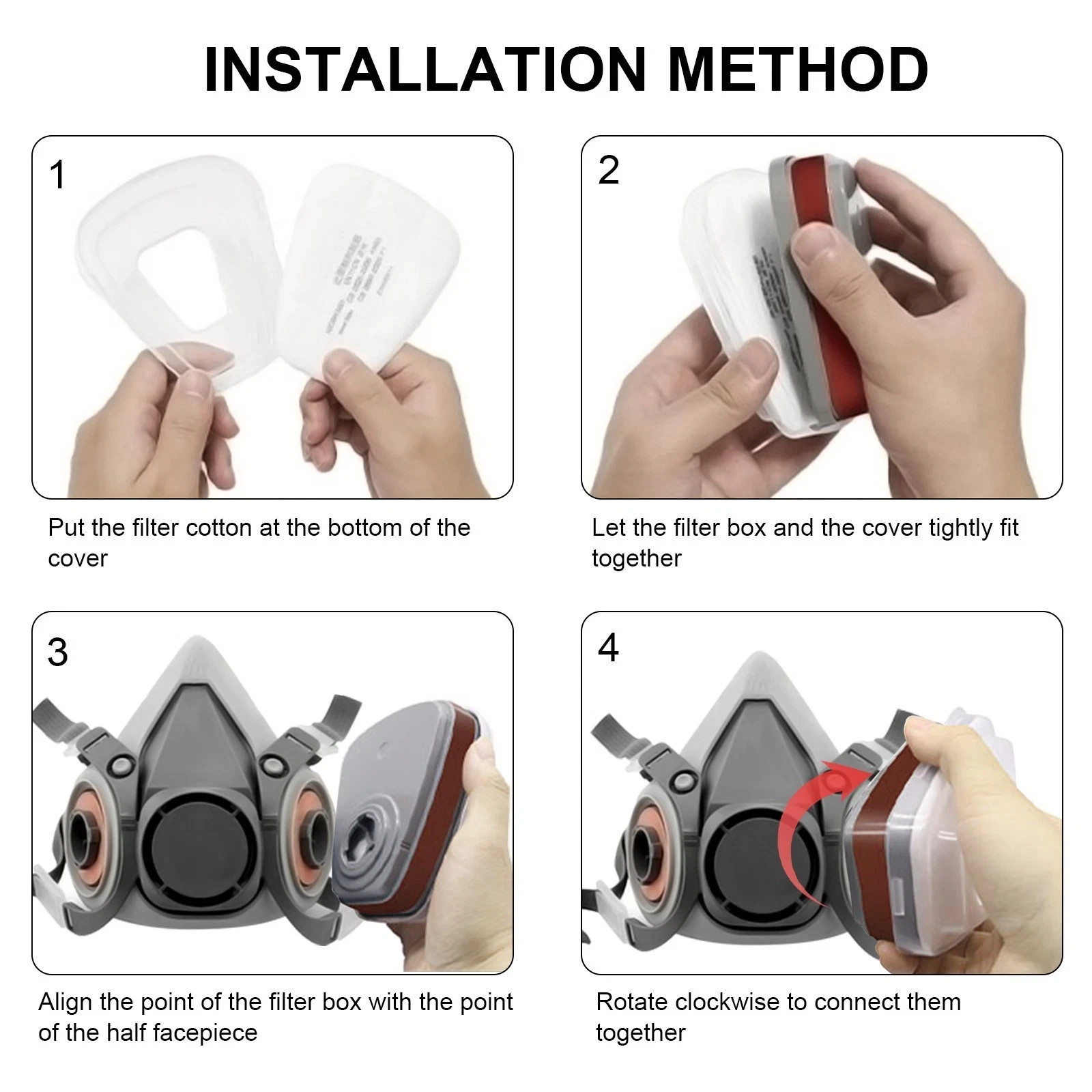 PRO 6200 Half Face Respirator Gas Mask Facepiece for Painting Spraying Work