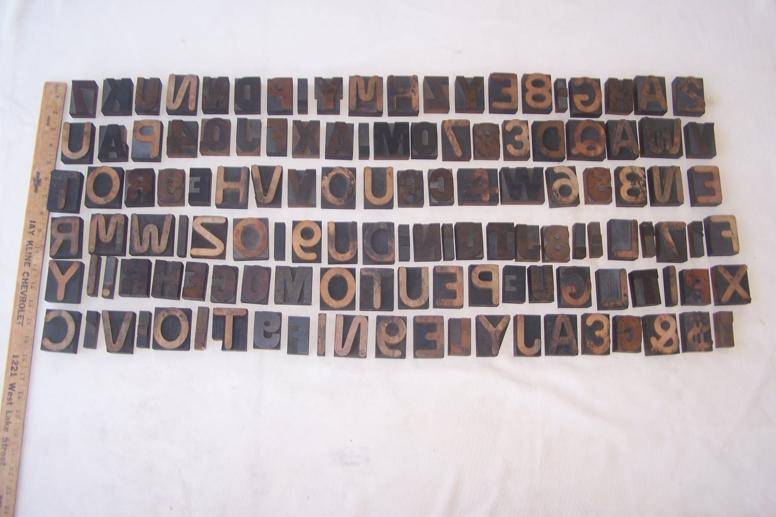 HUGE LOT! 128 Vintage Letterpress wood print typeset printing block typography
