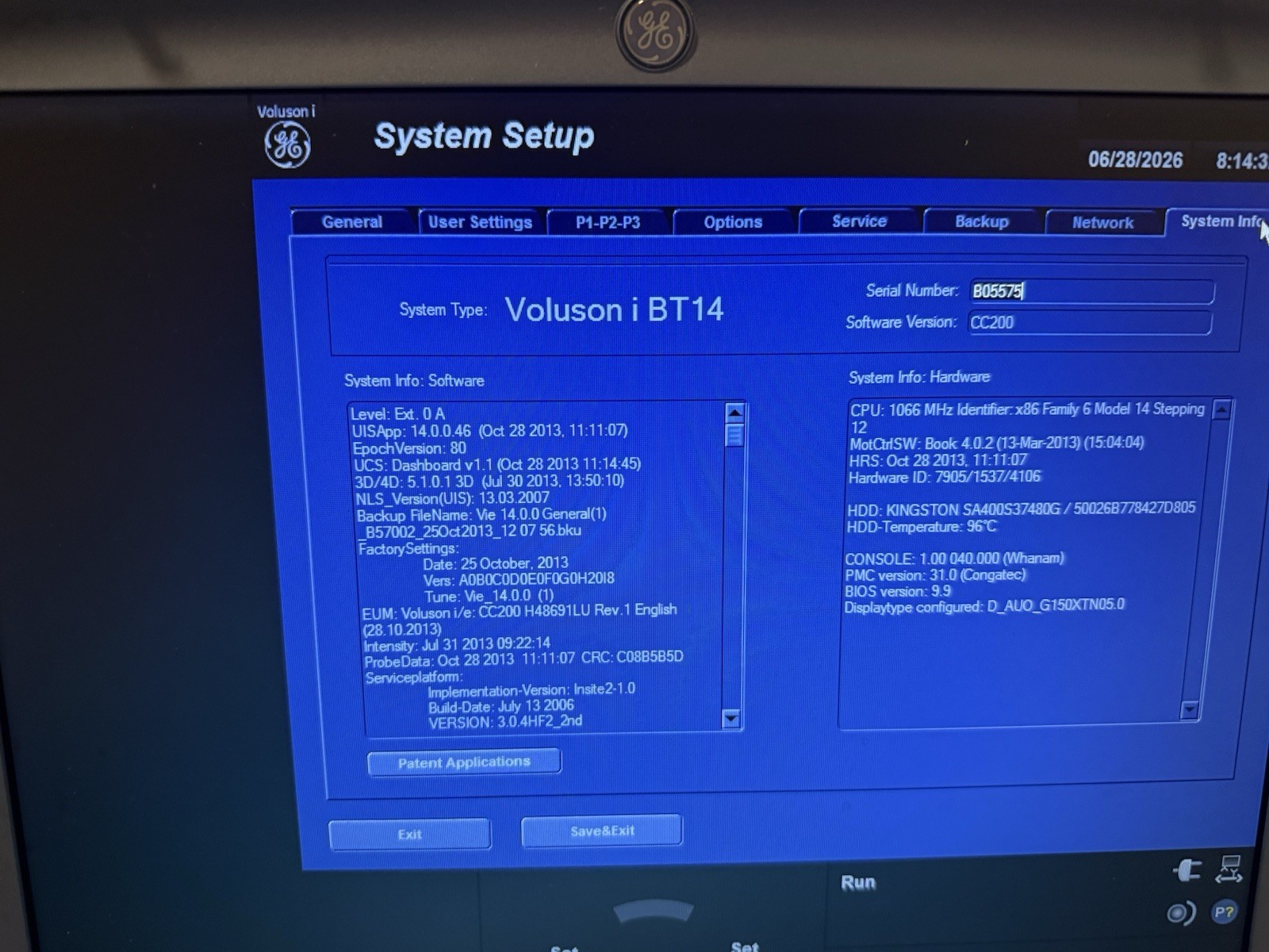GE VOLUSON i BT14 2015 OB/GYN ULTRASOUND, BOX ONLY, PROBES ARE NOT INCLUDED.