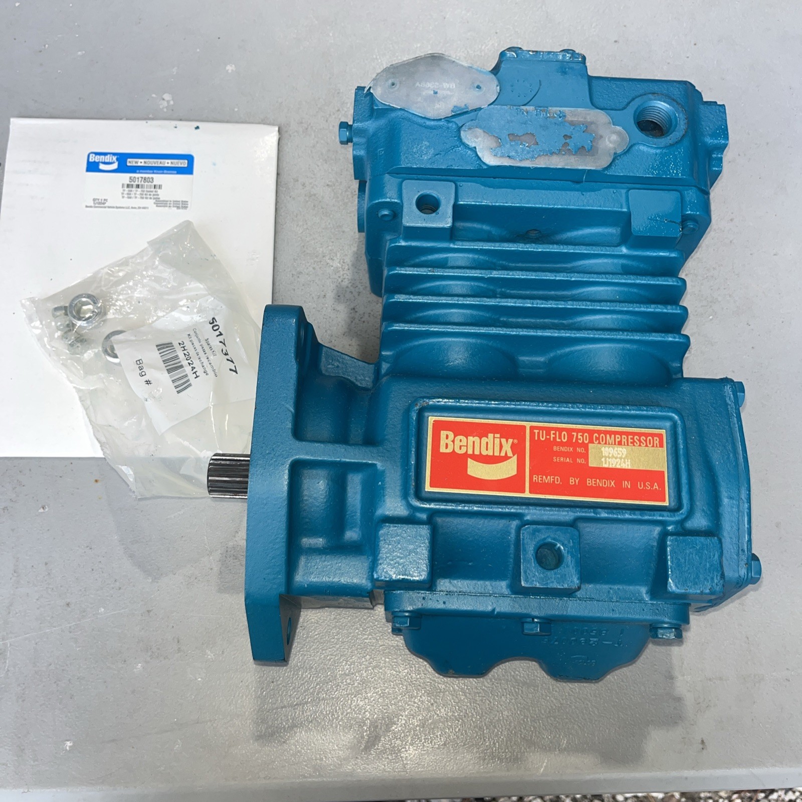 BENDIX TU-FLO 700 AIR BRAKE COMPRESSOR 104715 NOS Bendix Remanufactured USA 🇺🇸