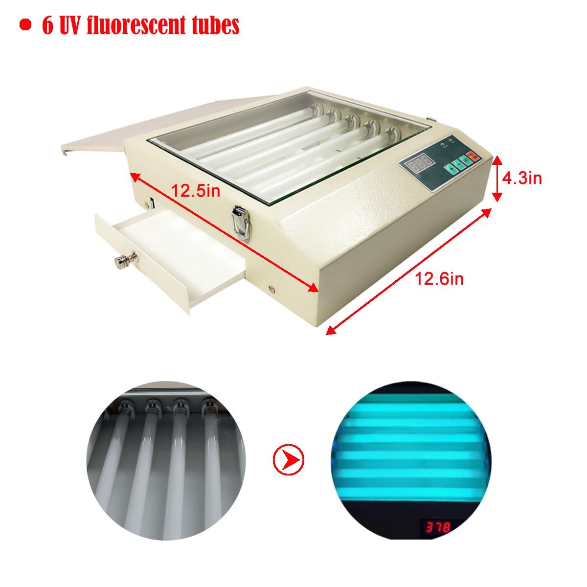 INTBUYING 110V Digital Drawer UV Exposure Unit Plate Making with 8 pcs A4