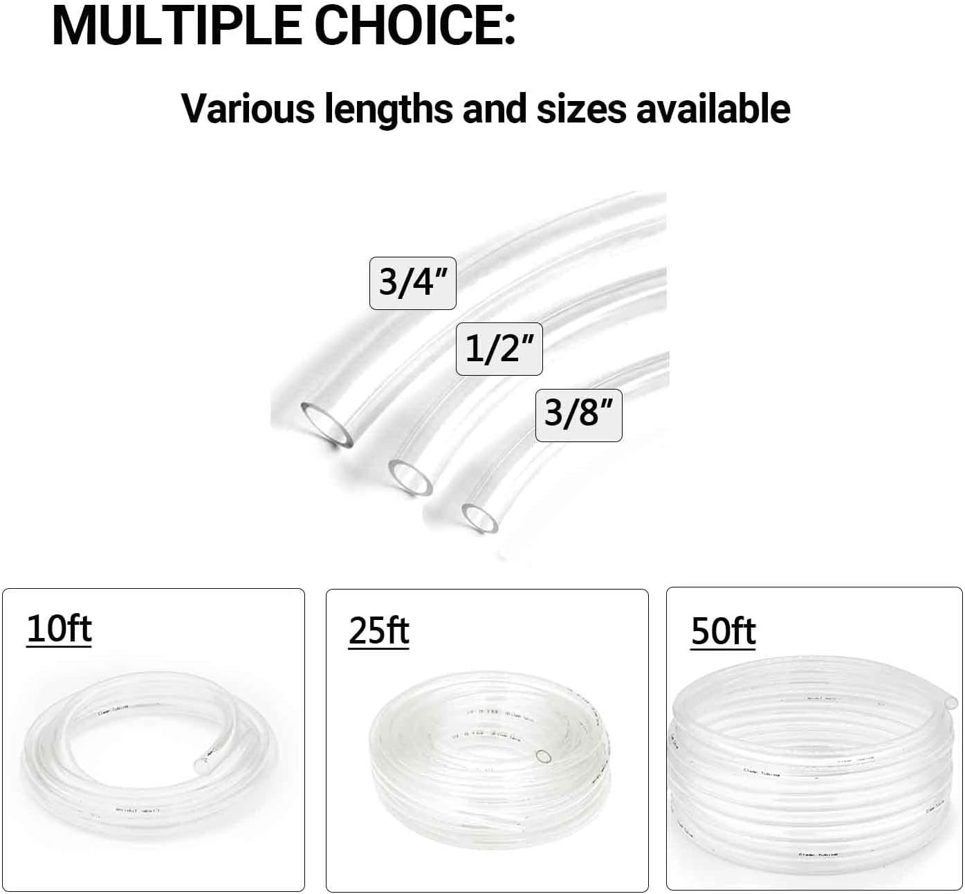 Non-Toxic 10 ft PVC Tubing – Flexible Clear Hose for Water, Air & Oil Transfer