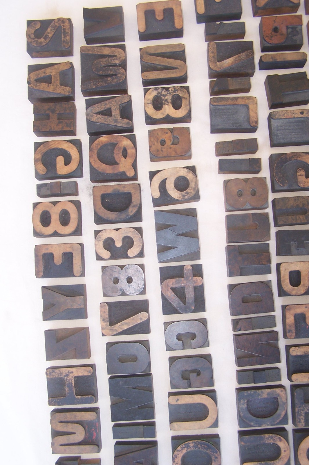 HUGE LOT! 128 Vintage Letterpress wood print typeset printing block typography