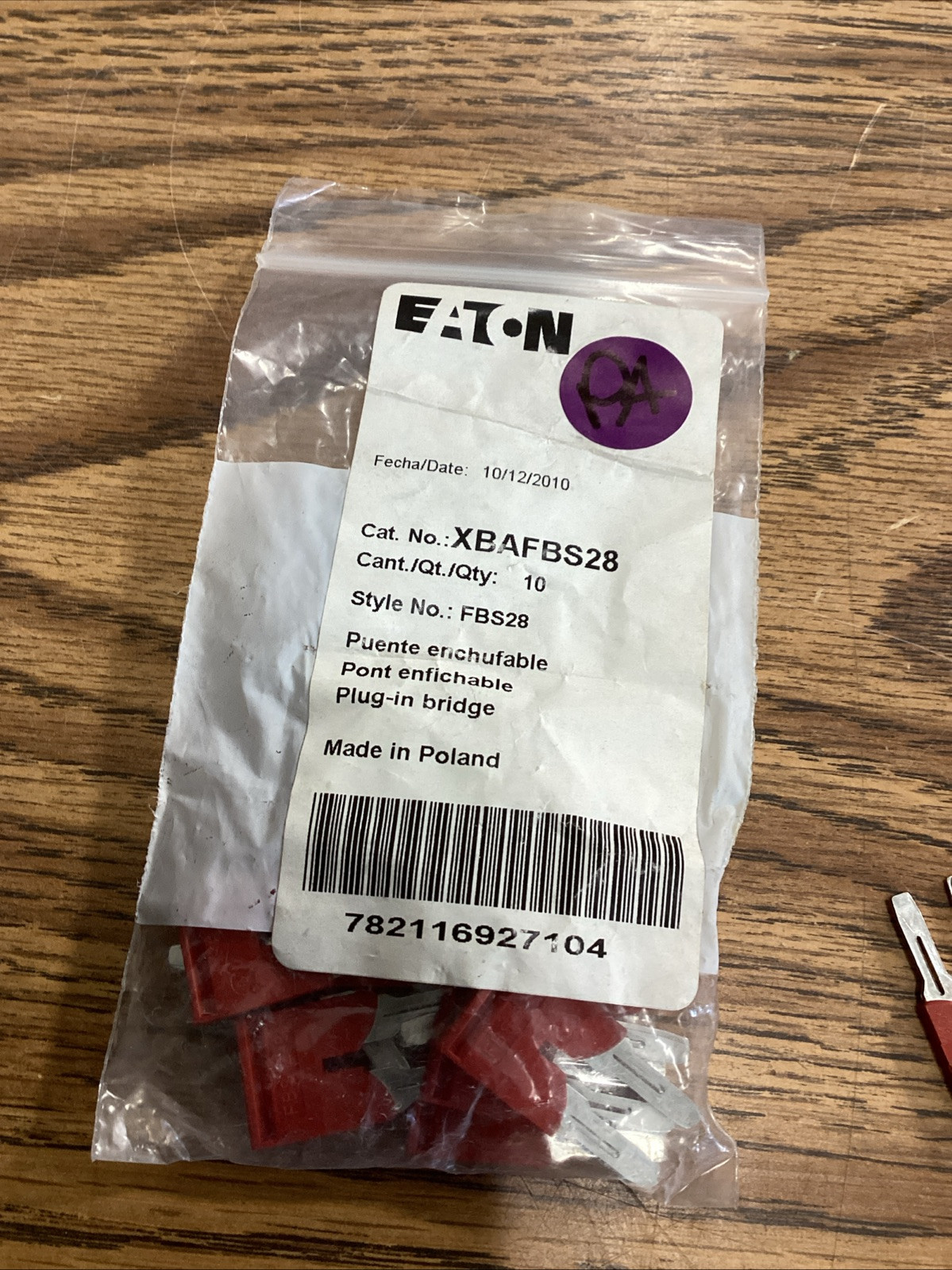 Bag Of 10 EATON Phoenix XBAFBS28 Plug-in Bridge New 🟣