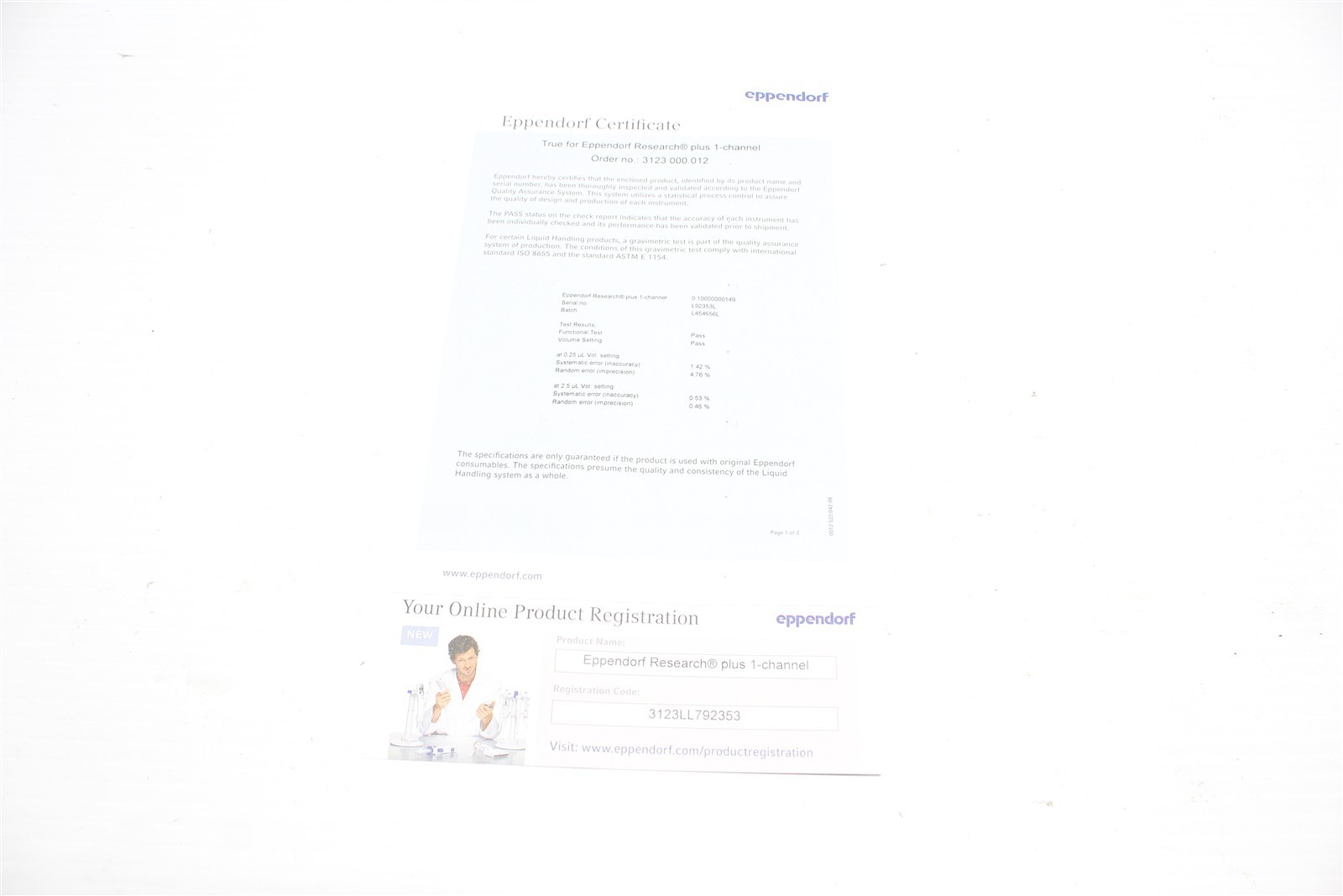 NEW Eppendorf Research Plus G Adjustable Volume Pipette 0.1-2.5uL 3123000012