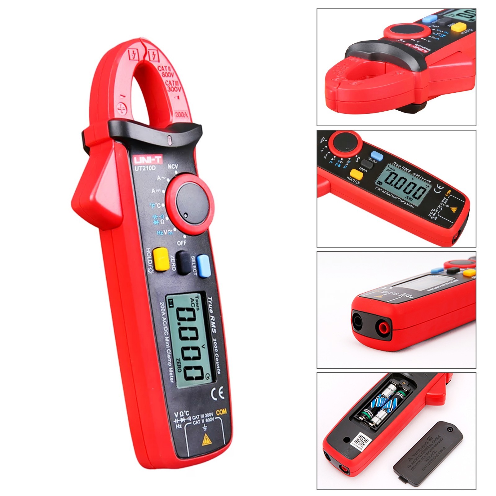 UNI-T UT210D Mini Clamp Meter NCV True RMS AC/DC Current Voltage Temperature