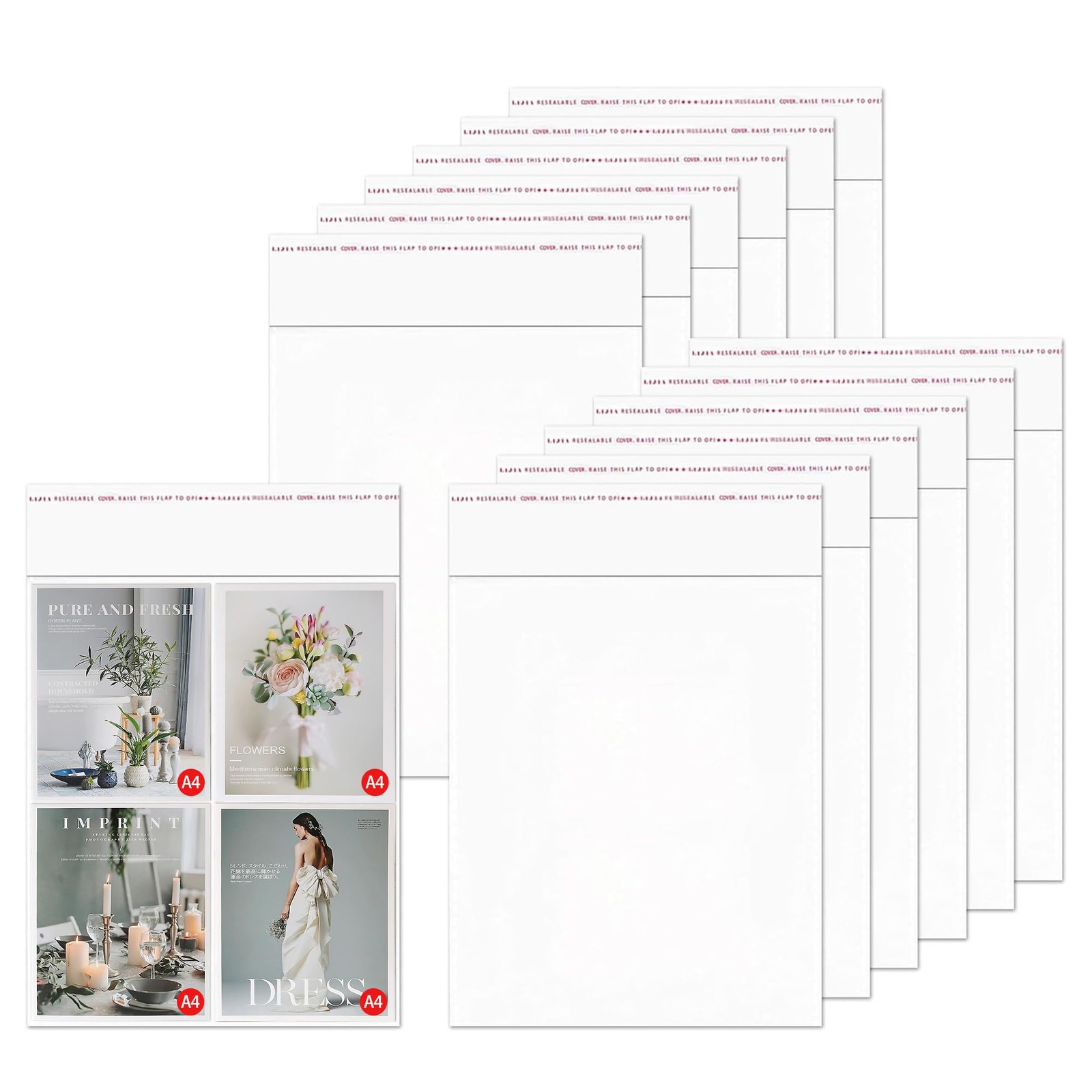 18X24 Clear Cellophane Bags 100Pcs Large Self Sealing Cello Bags Self Adhesive P