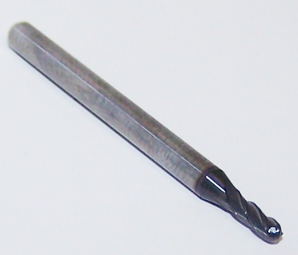 1.90mm (.0748″) CARBIDE END MILL 4 FLUTE BALL END COATED KYOCERA 1825-0748L224